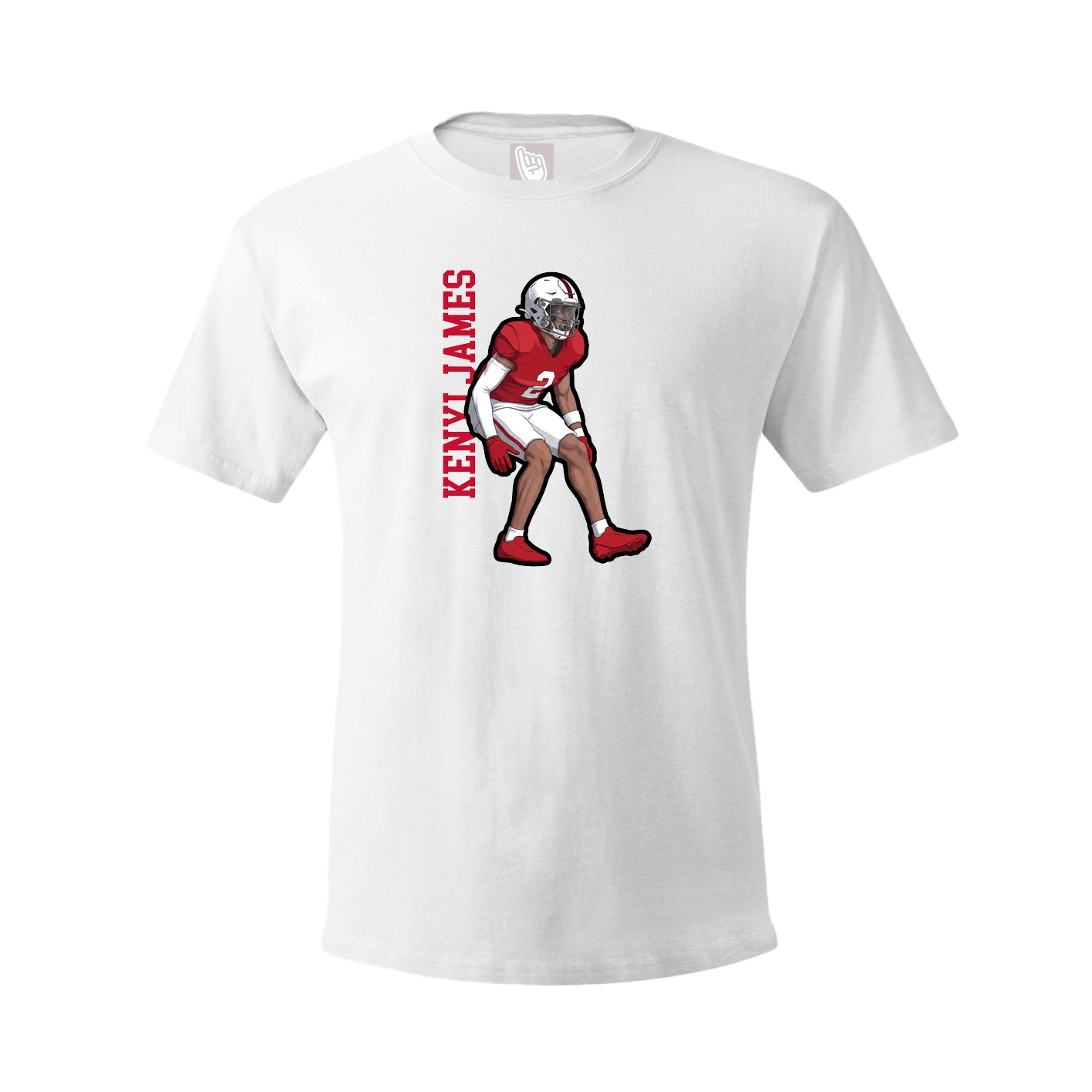 Youth Tee — Name Vertical in White