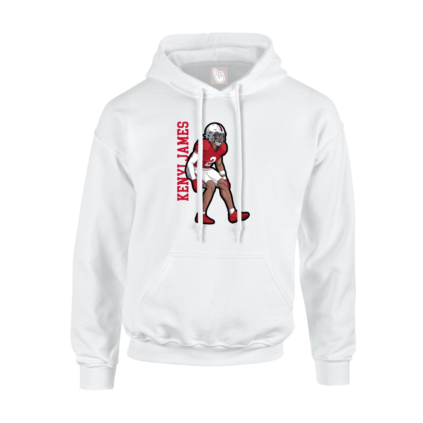 Hoodie — Name Vertical in White