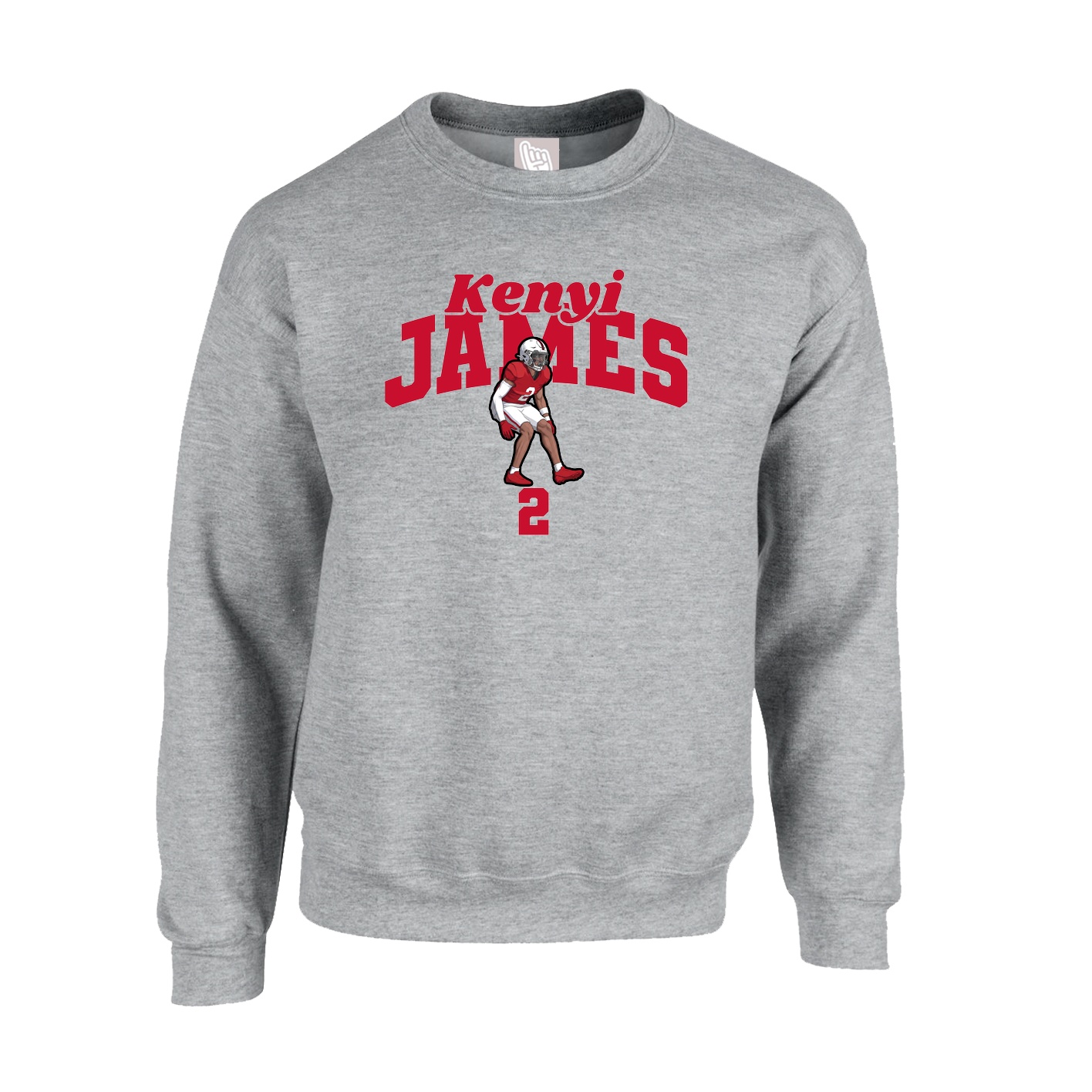 Fleece Crew — Signature Arch in Grey
