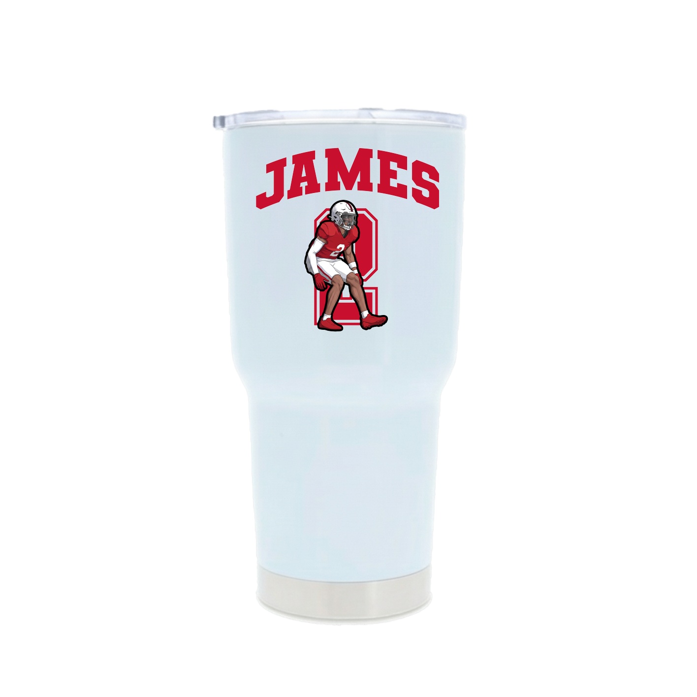 30oz Stainless Steel Tumbler — Number in White
