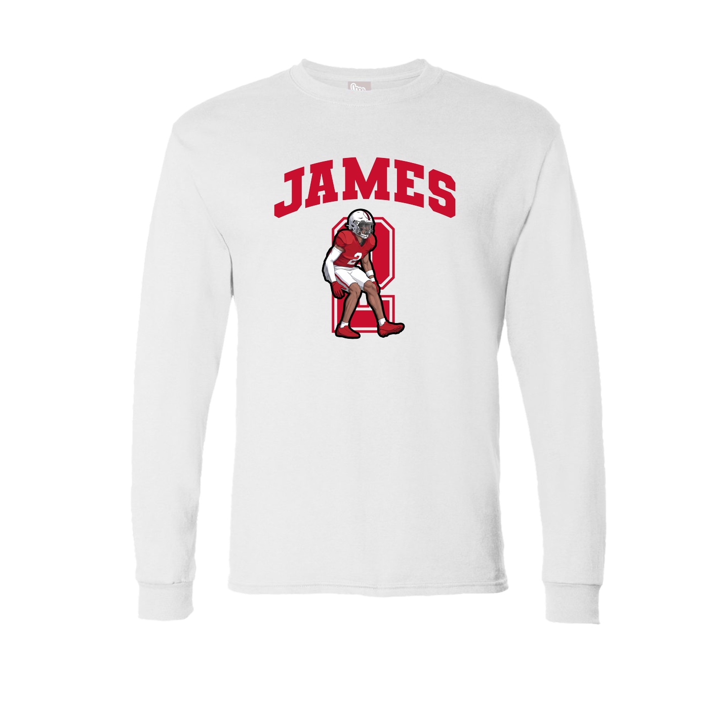 Long Sleeve Tee — Number in White