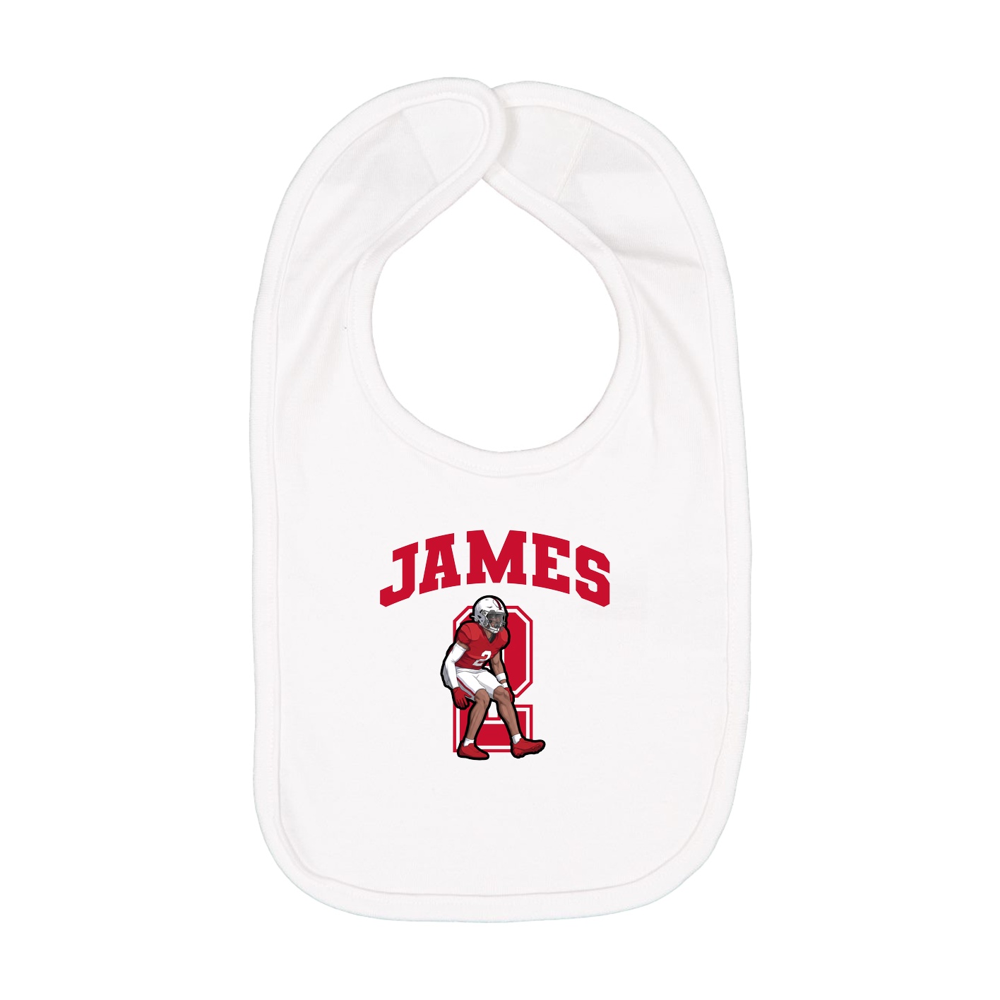 Infant Bib — Number in White