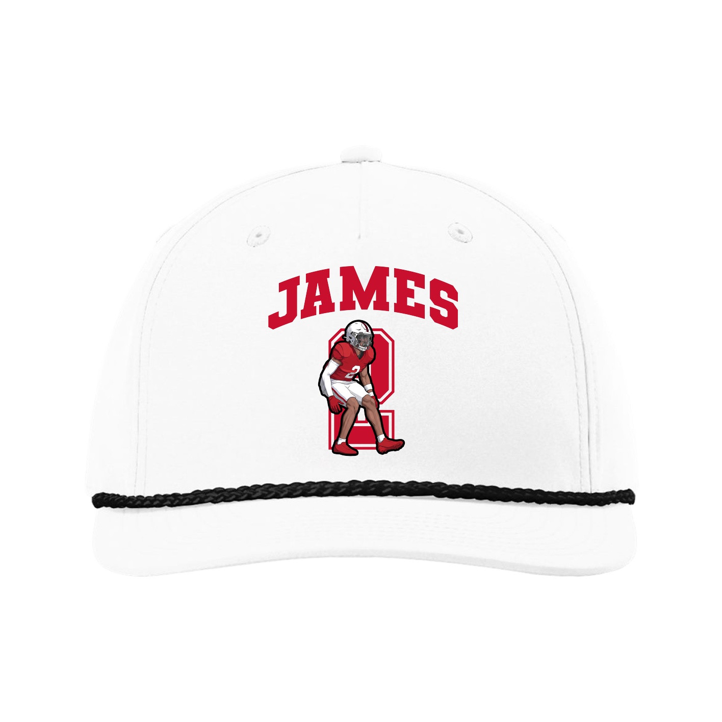 Five-Panel Classic Rope Cap — Number in White