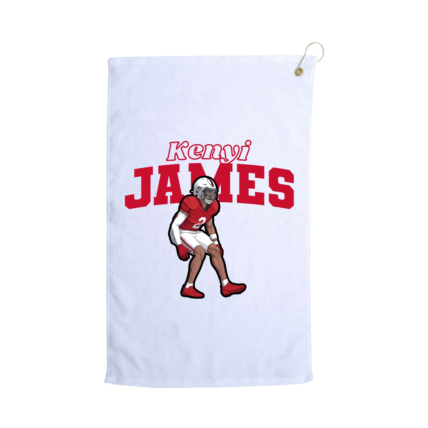 Golf Towel — Name Arch in White