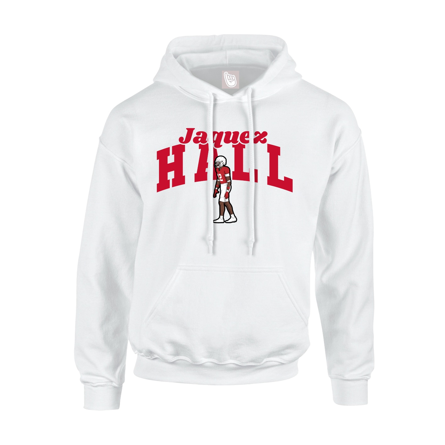 Youth Hoodie — Signature Arch in White