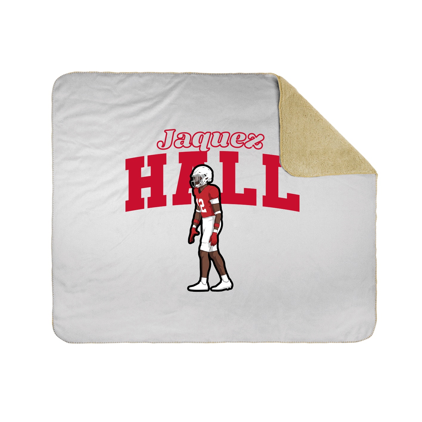 Throw Blanket — Name Arch in White
