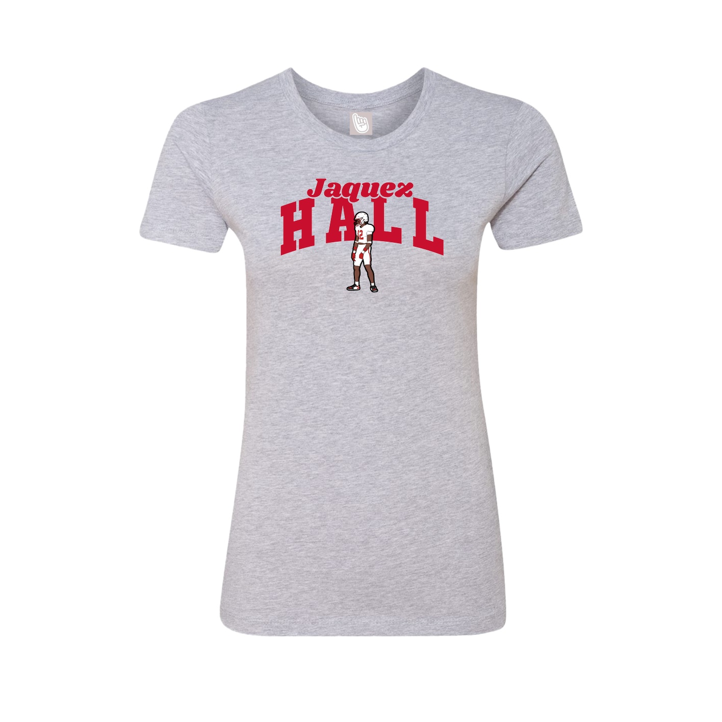 Fitted Women's Tee — Signature Arch in Grey