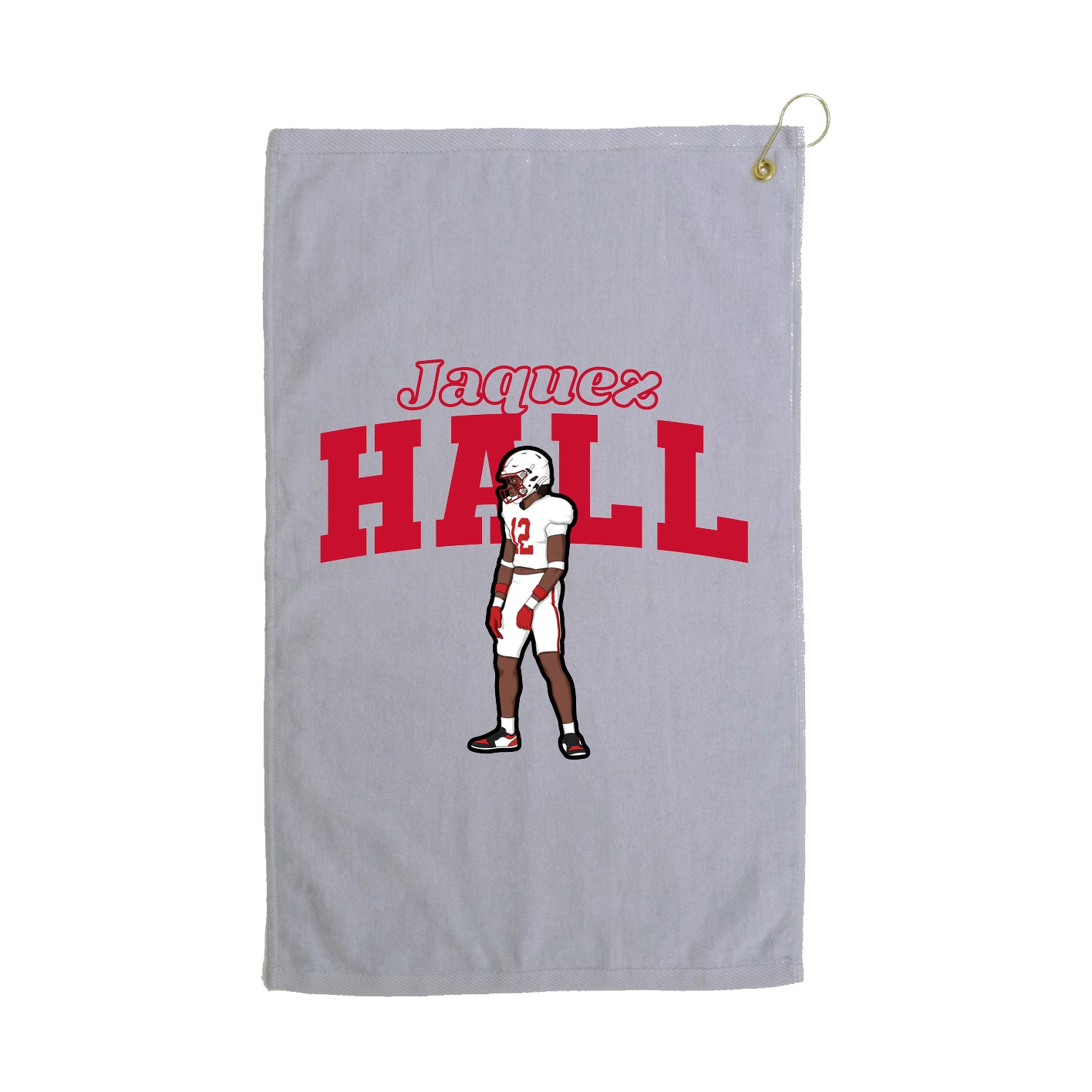 Golf Towel — Name Arch in Grey