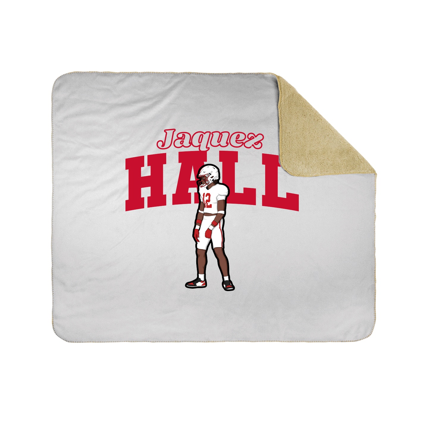 Throw Blanket — Name Arch in White