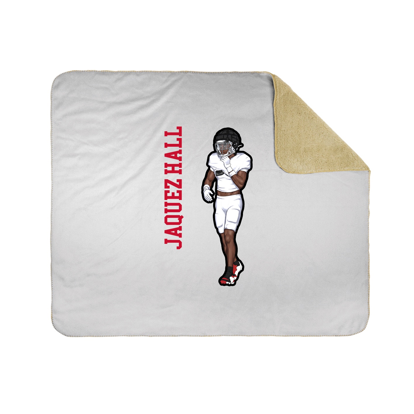 Throw Blanket — Name Vertical in White
