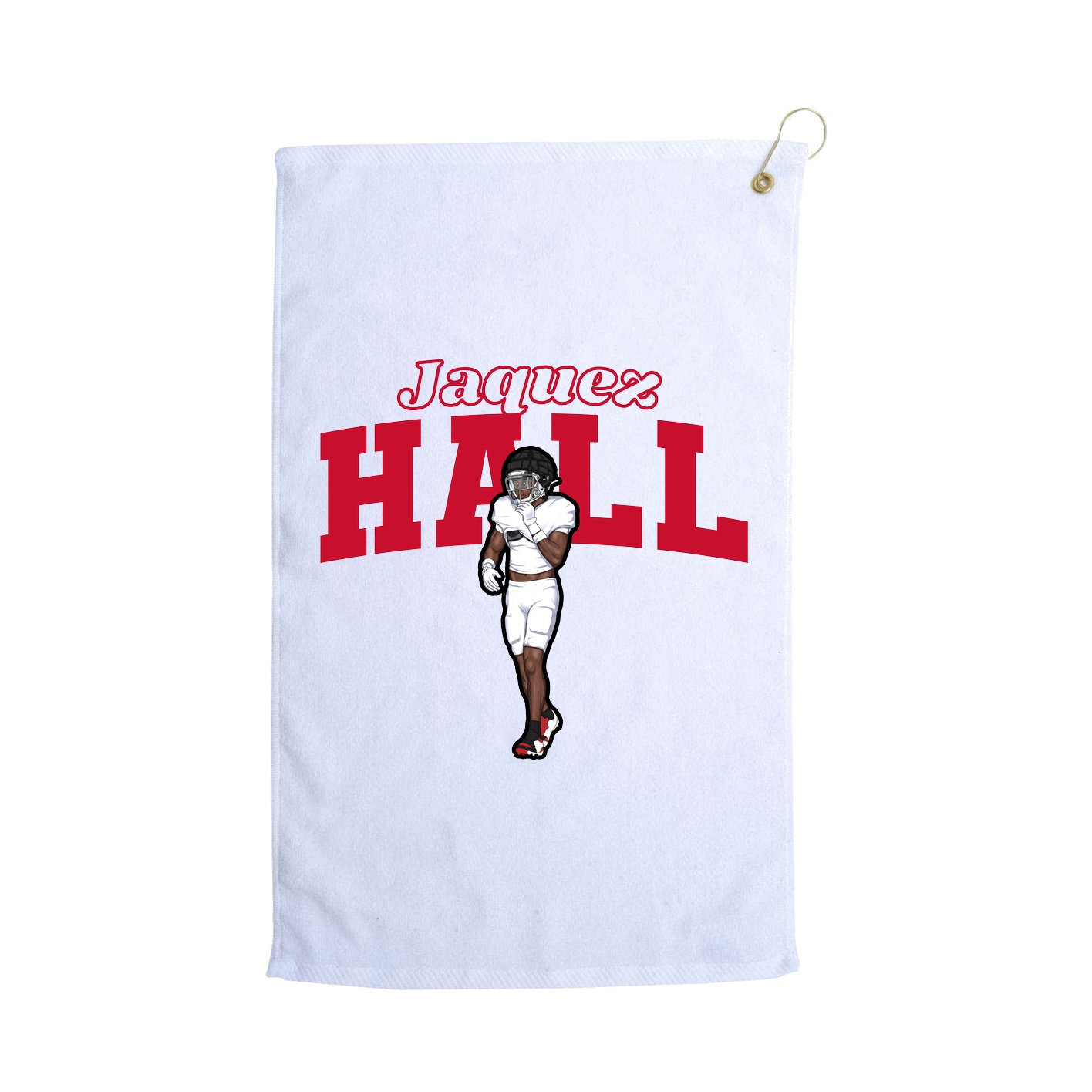 Golf Towel — Name Arch in White
