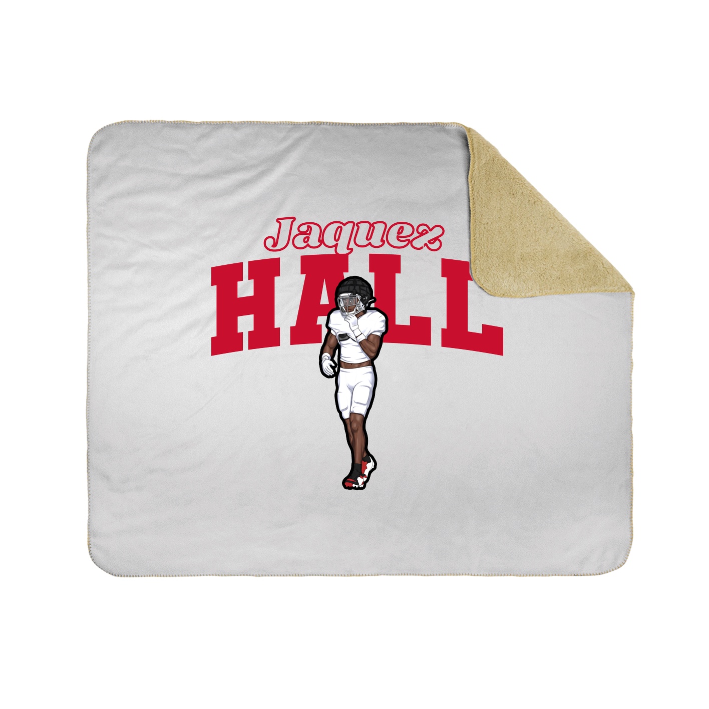 Throw Blanket — Name Arch in White