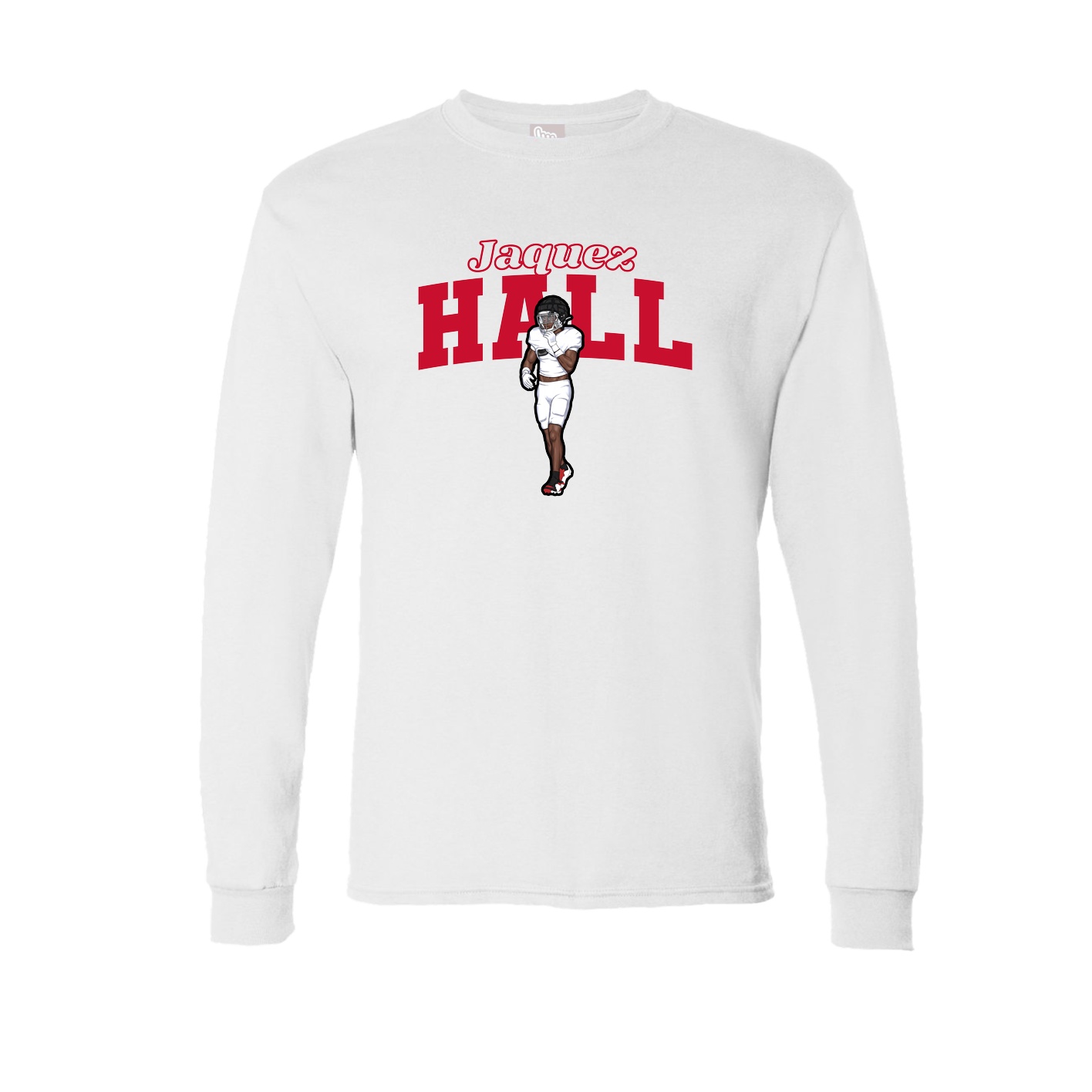 Long Sleeve Tee — Name Arch in White