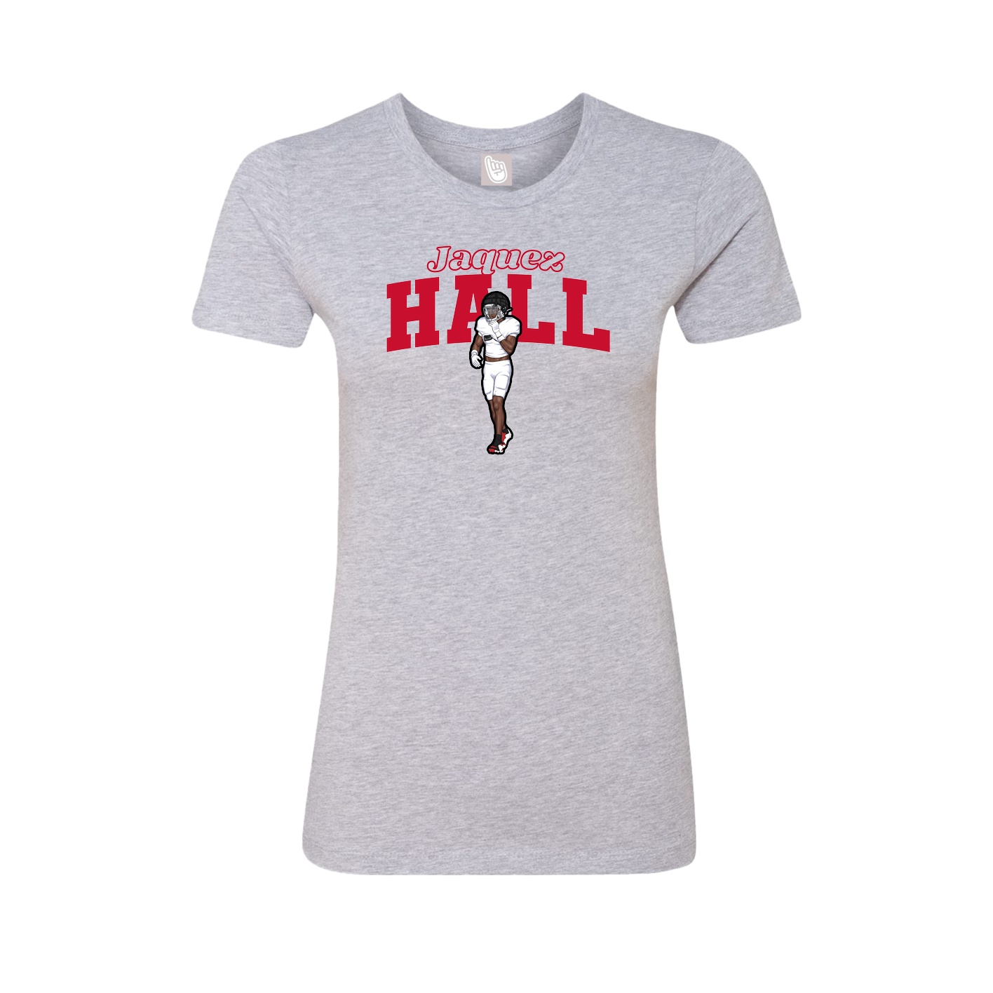 Fitted Women's Tee — Name Arch in Grey