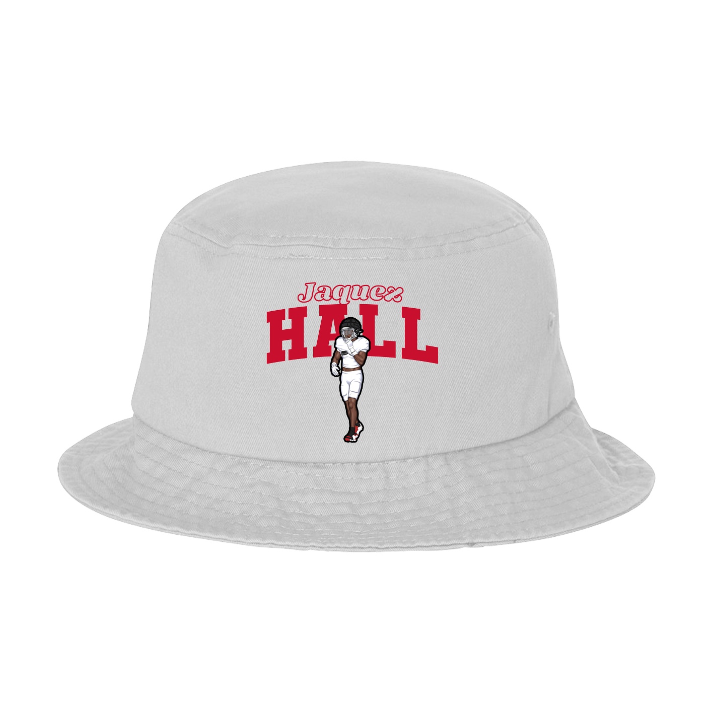 Bucket Cap — Name Arch in White