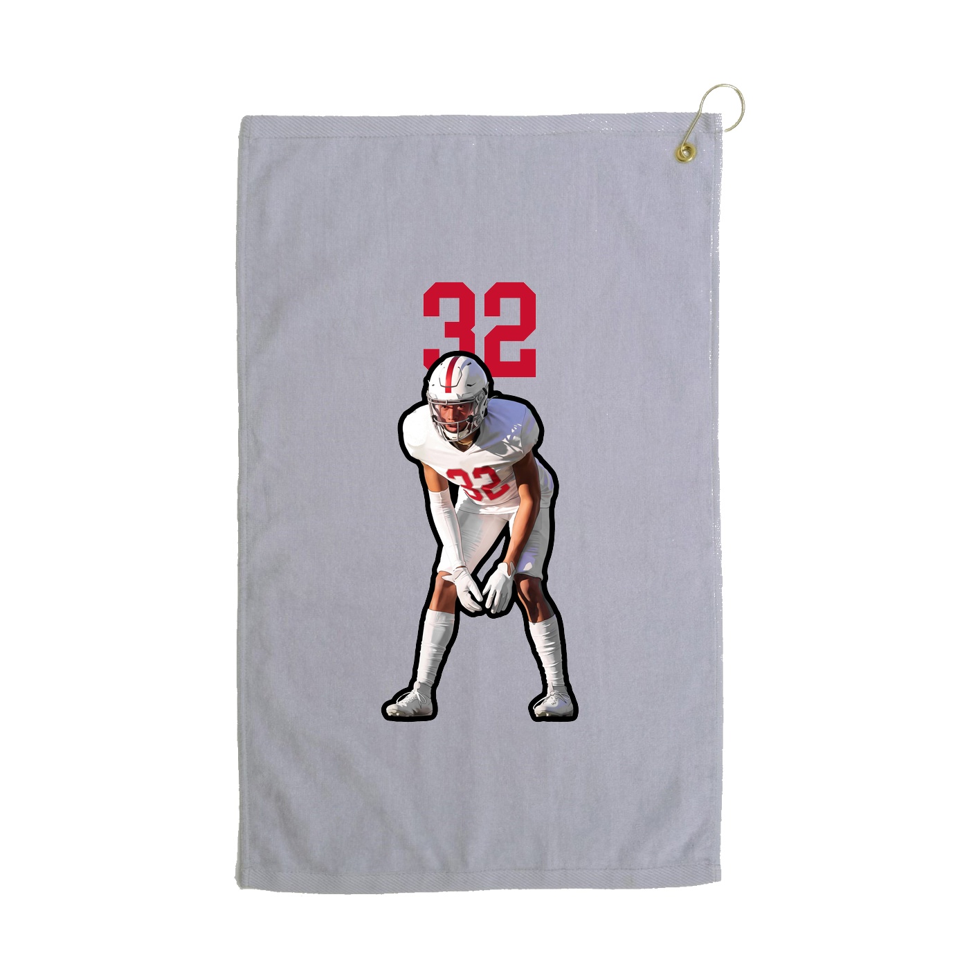 Golf Towel — Number Top in Grey