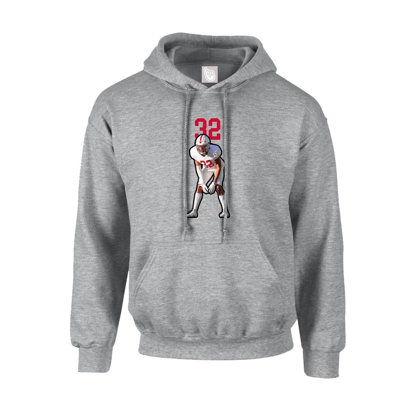 Hoodie — Number Top in Grey