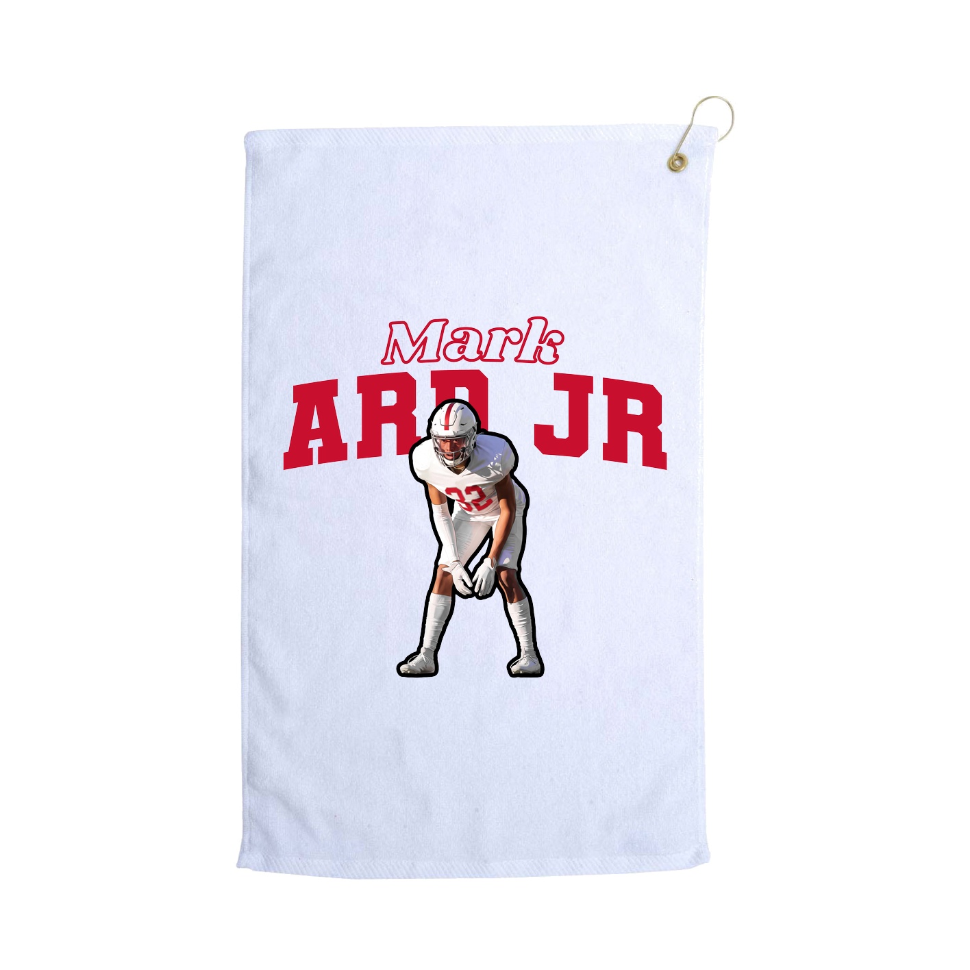 Golf Towel — Name Arch in White
