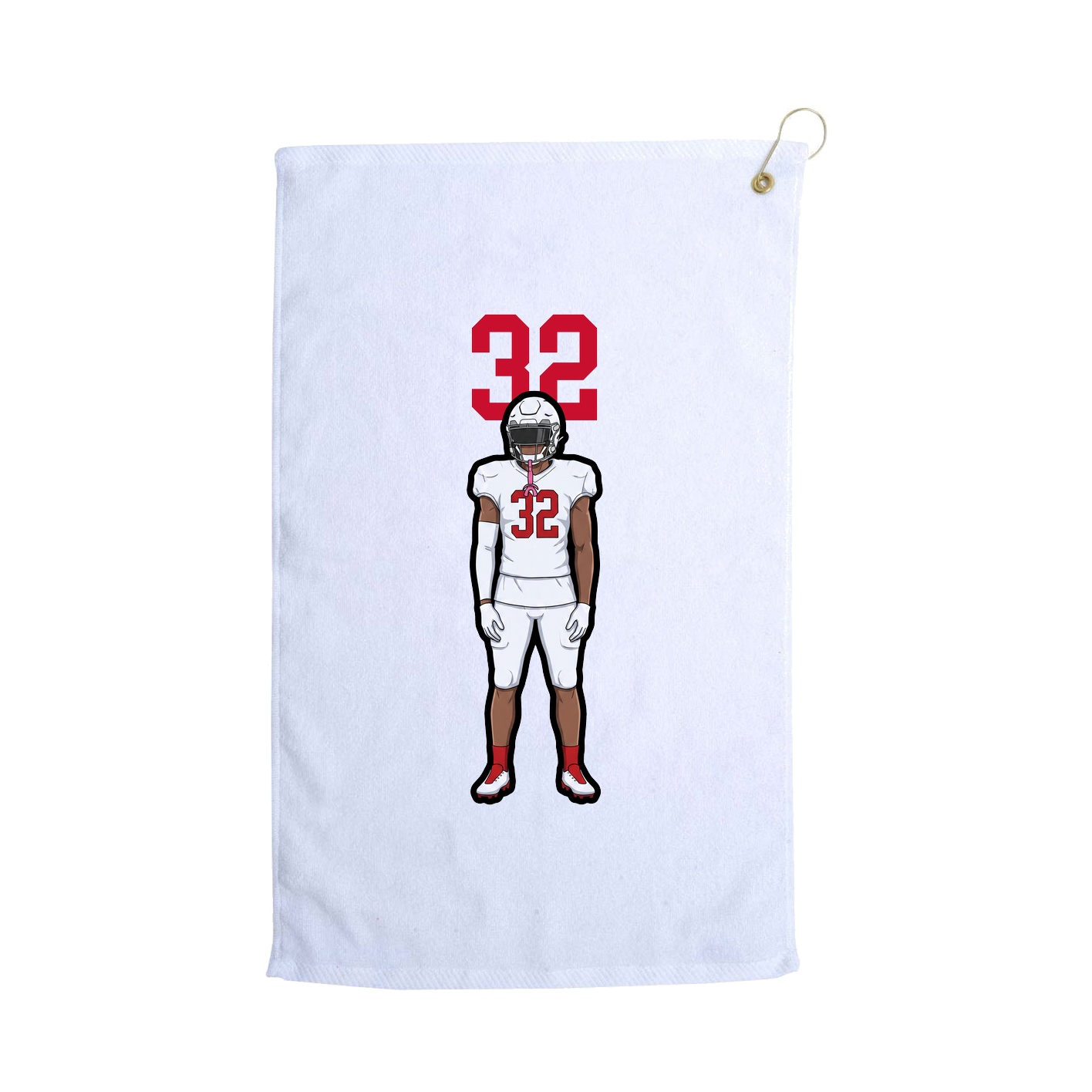 Golf Towel — Number Top in White