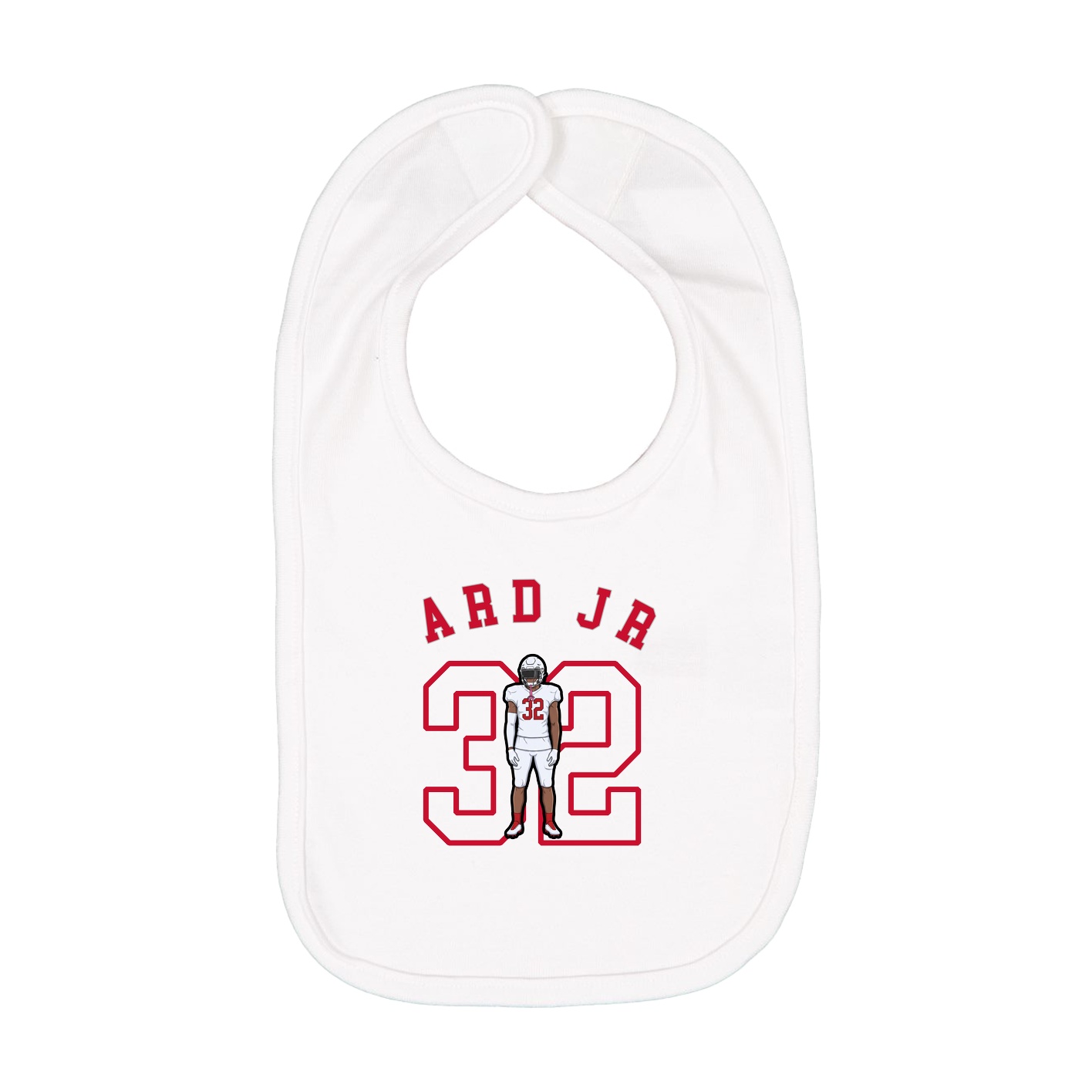 Infant Bib — Shirsey Arch in White