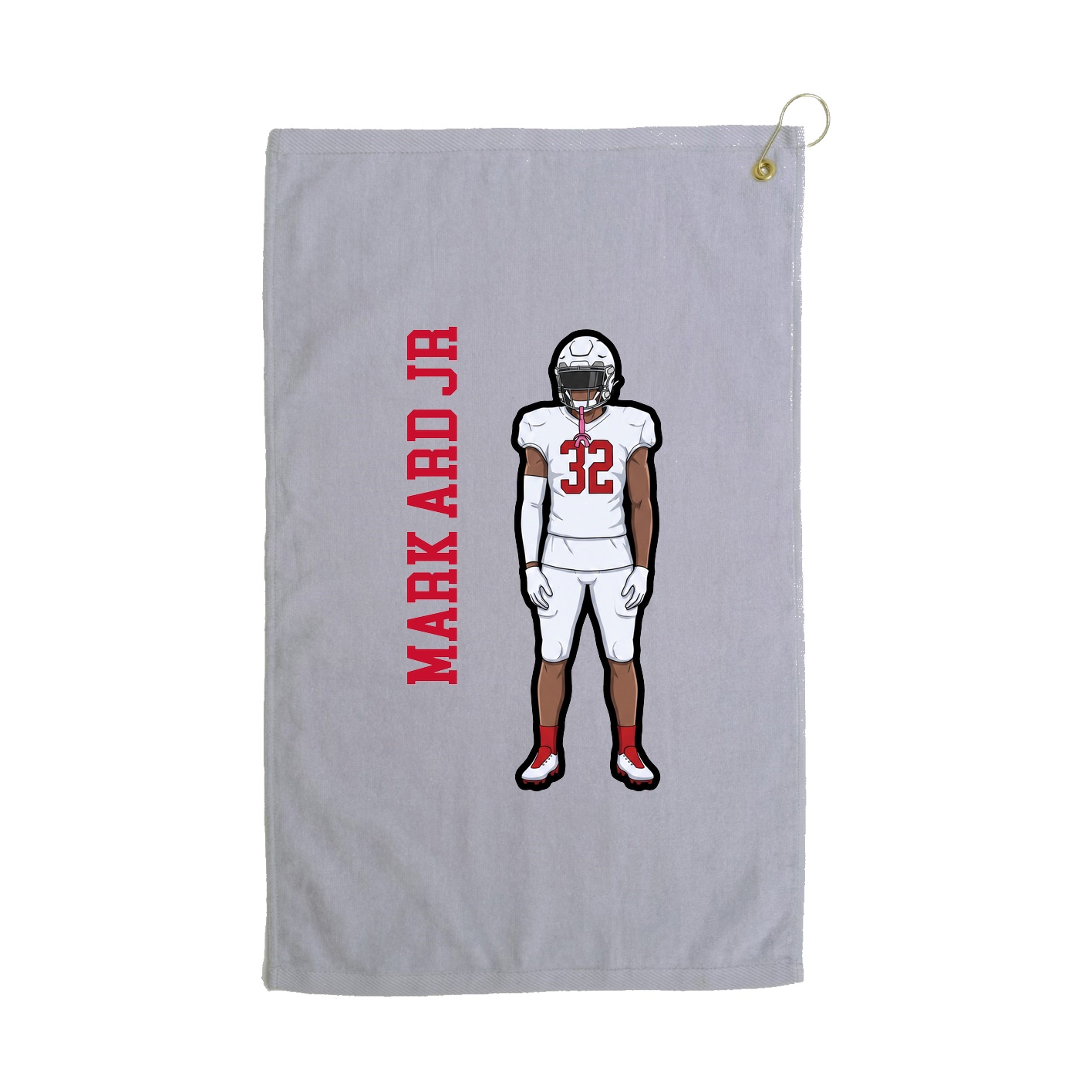 Golf Towel — Name Vertical in Grey