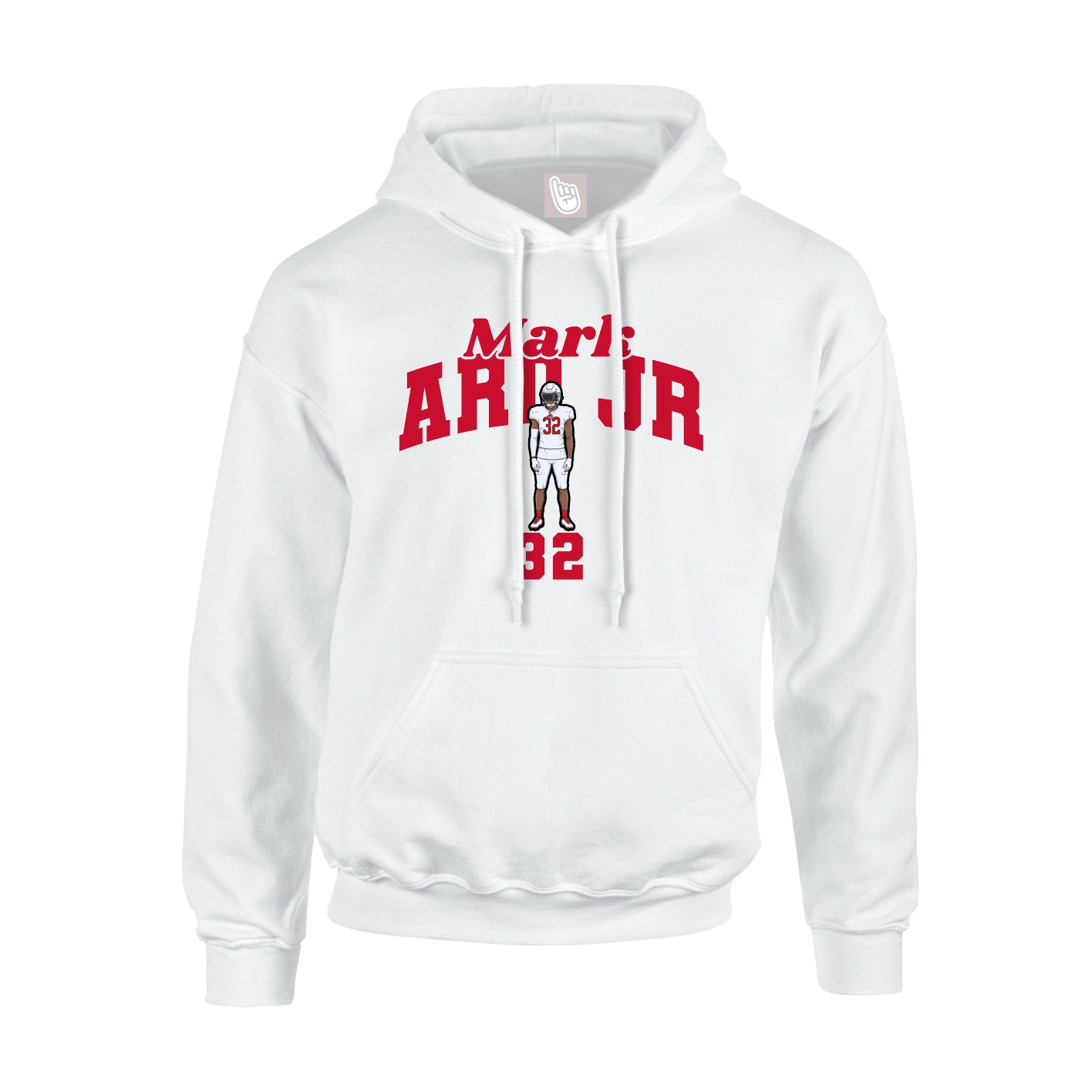 Youth Hoodie — Signature Arch in White