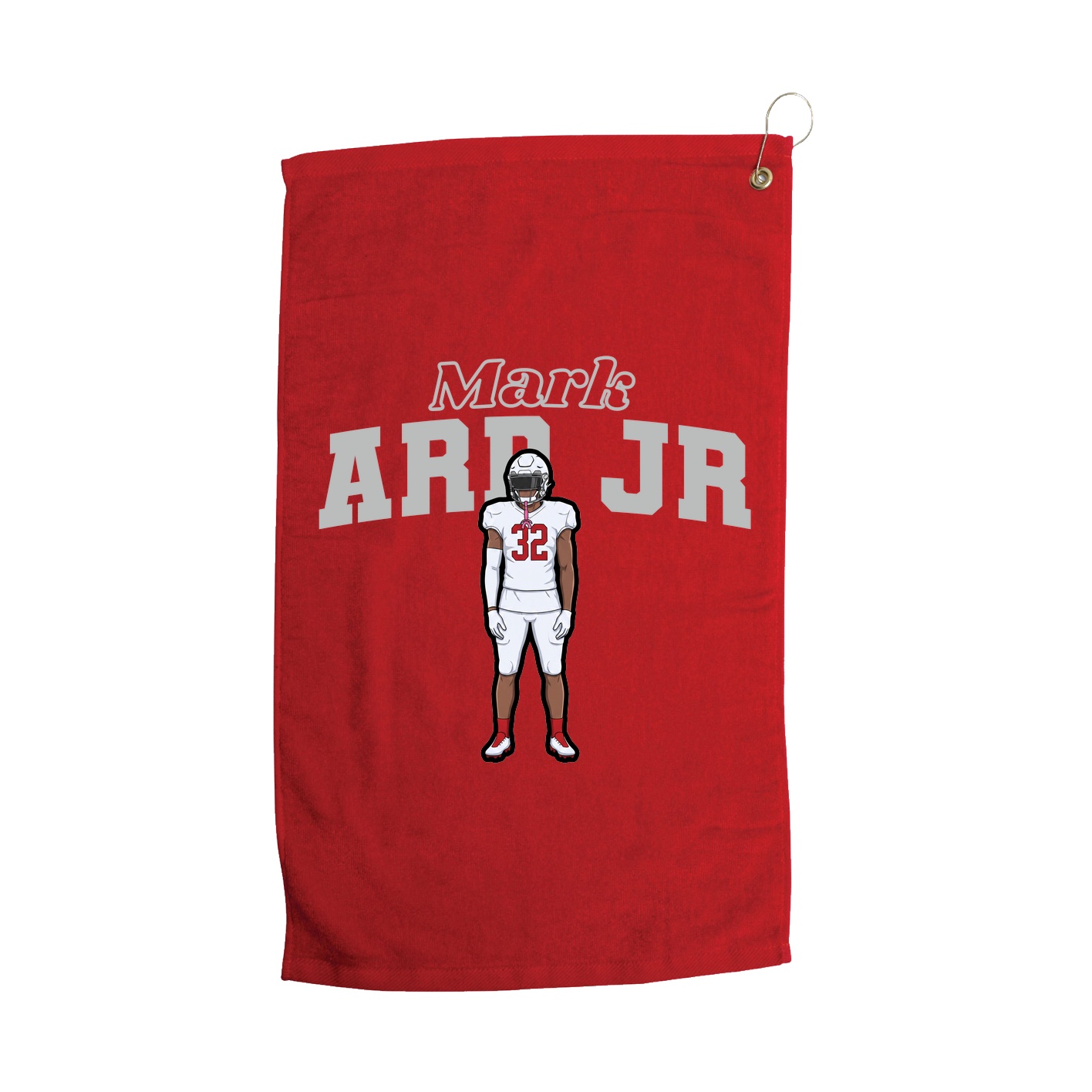 Golf Towel — Name Arch in Red