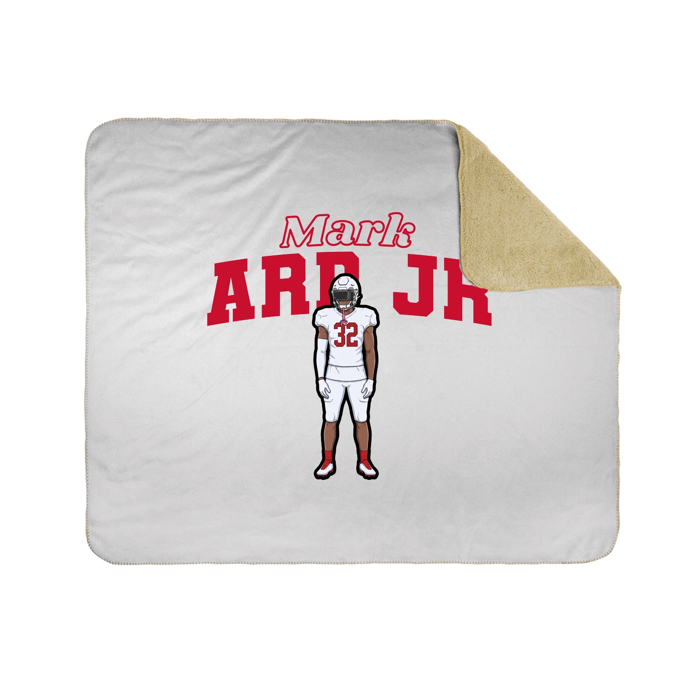 Throw Blanket — Name Arch in White