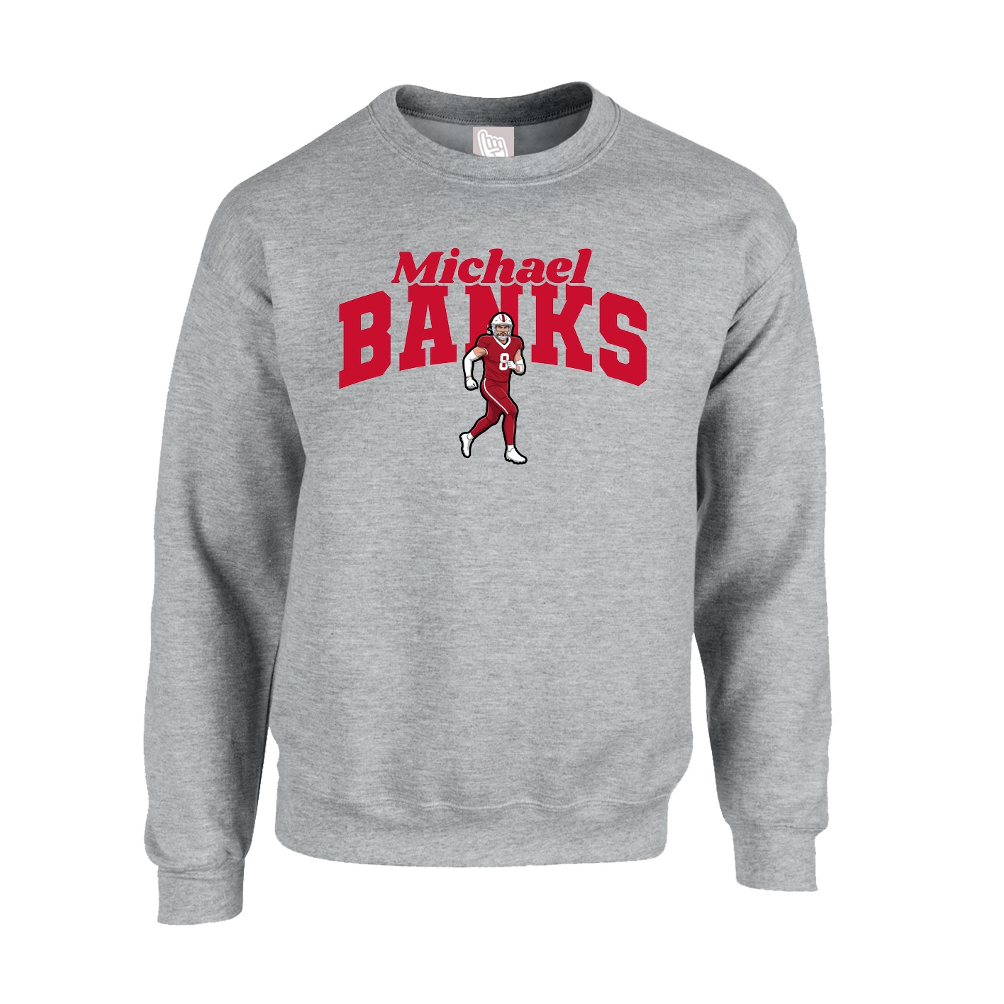 Fleece Crew — Signature Arch in Grey