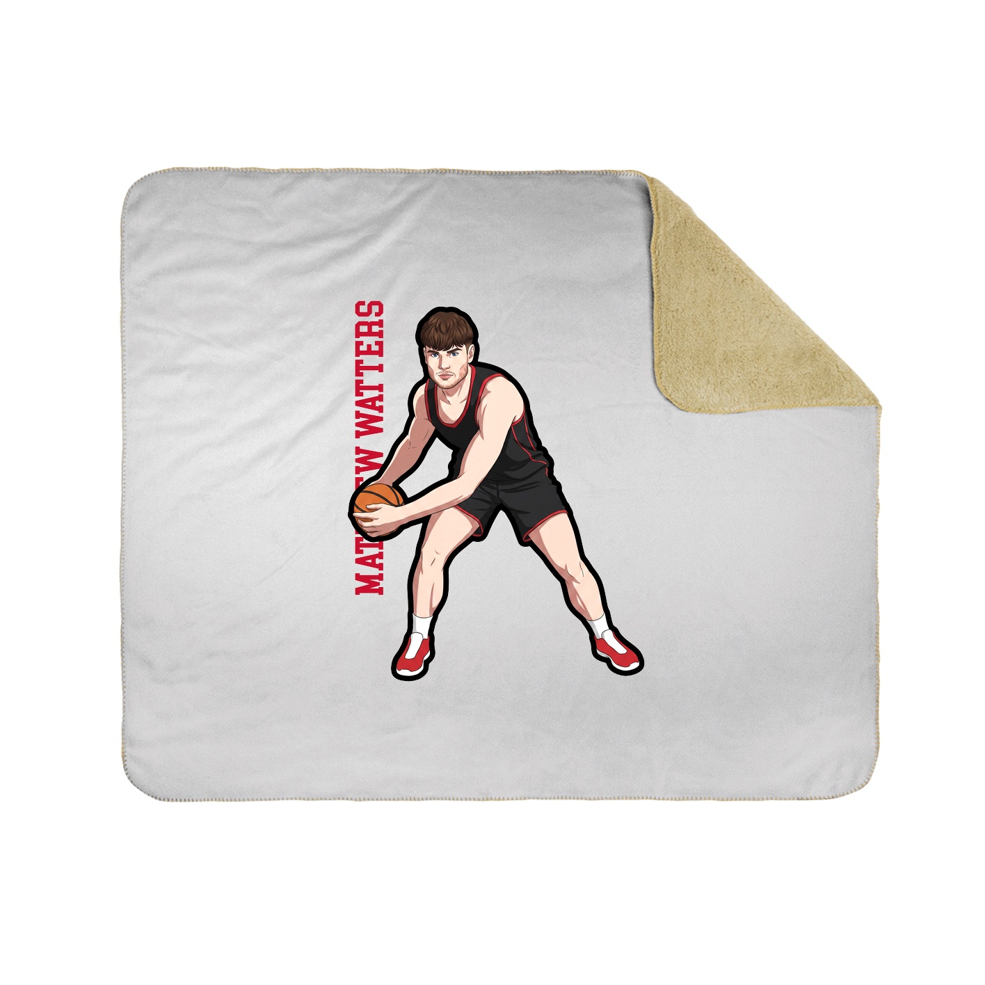 Throw Blanket — Name Vertical in White