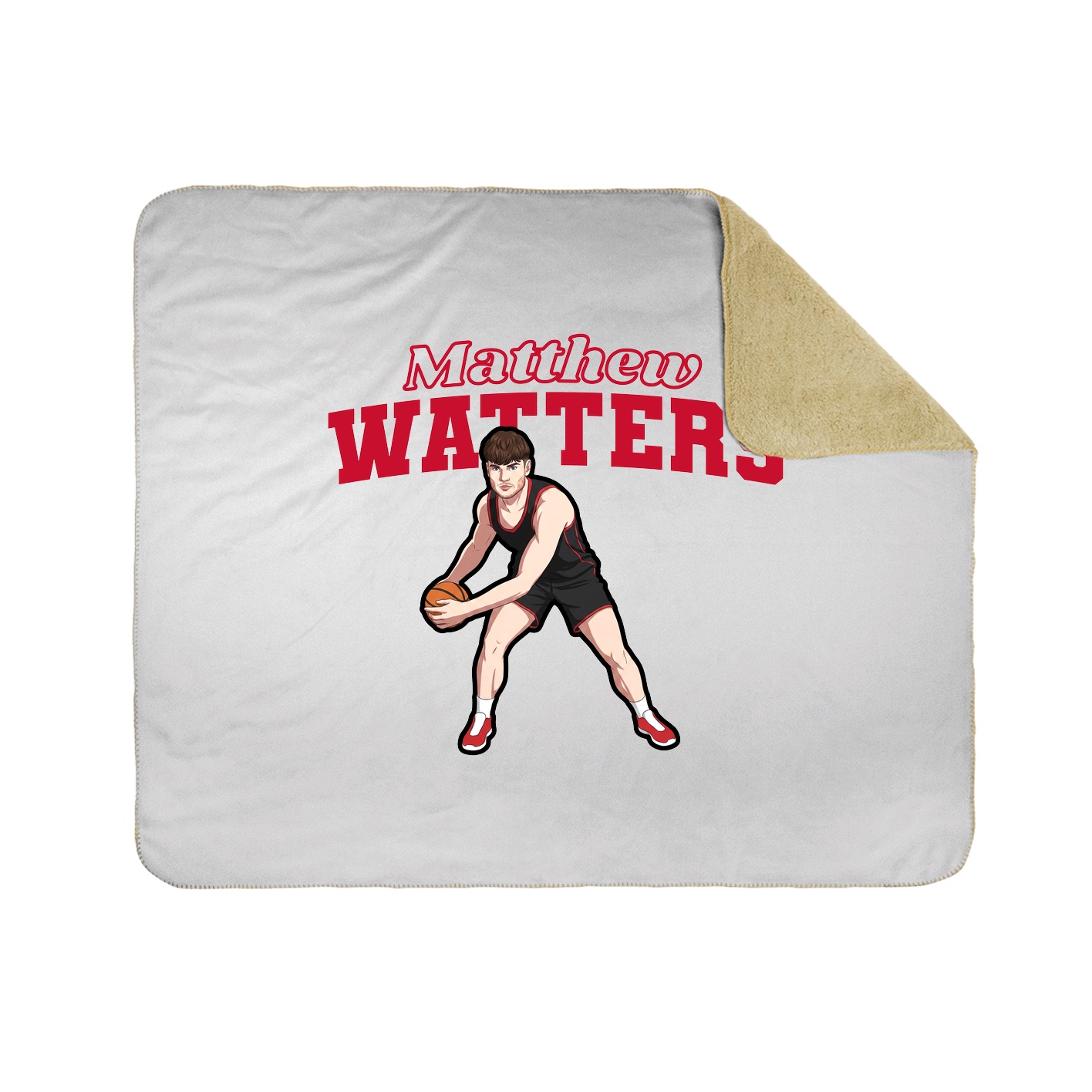 Throw Blanket — Name Arch in White