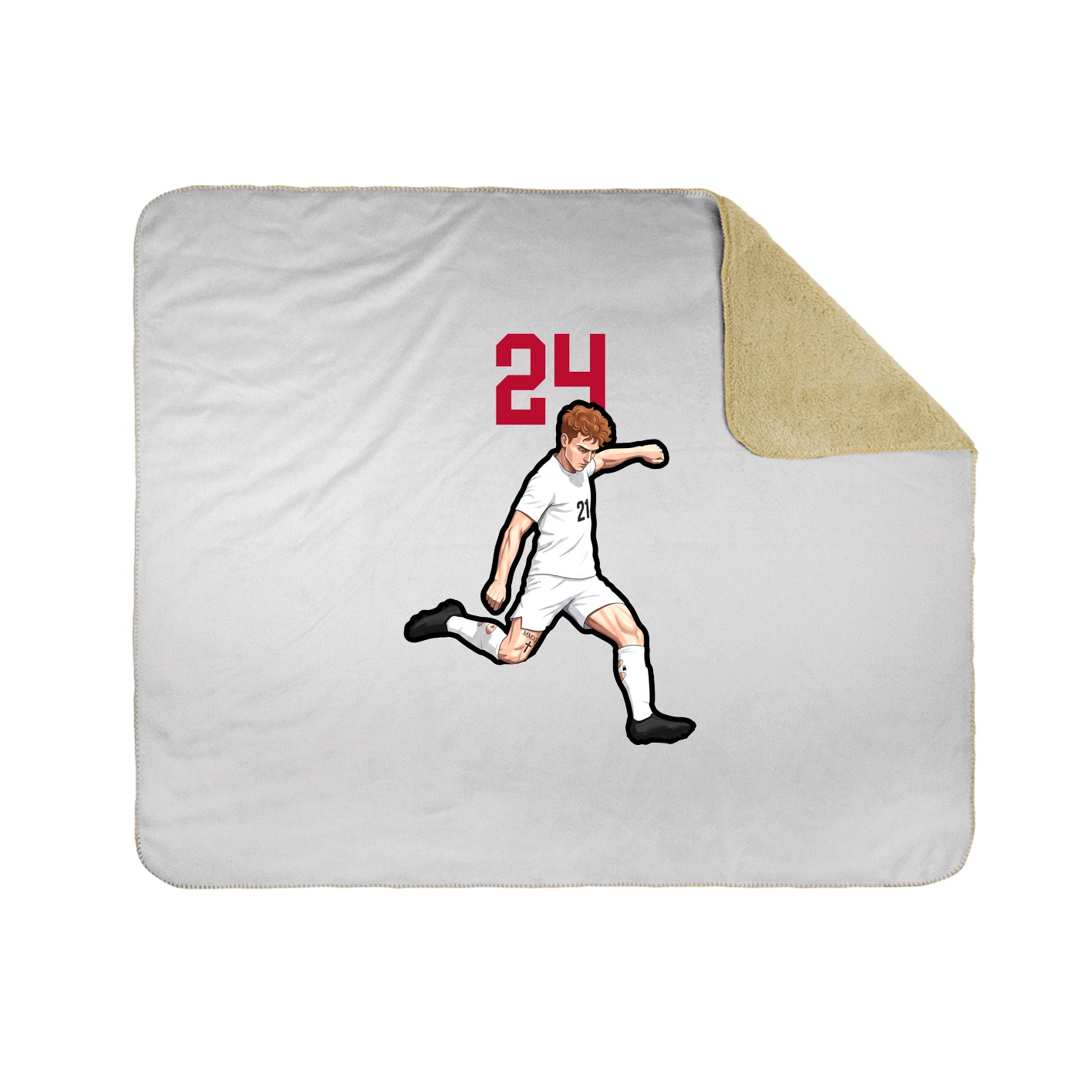 Throw Blanket — Number Top in White