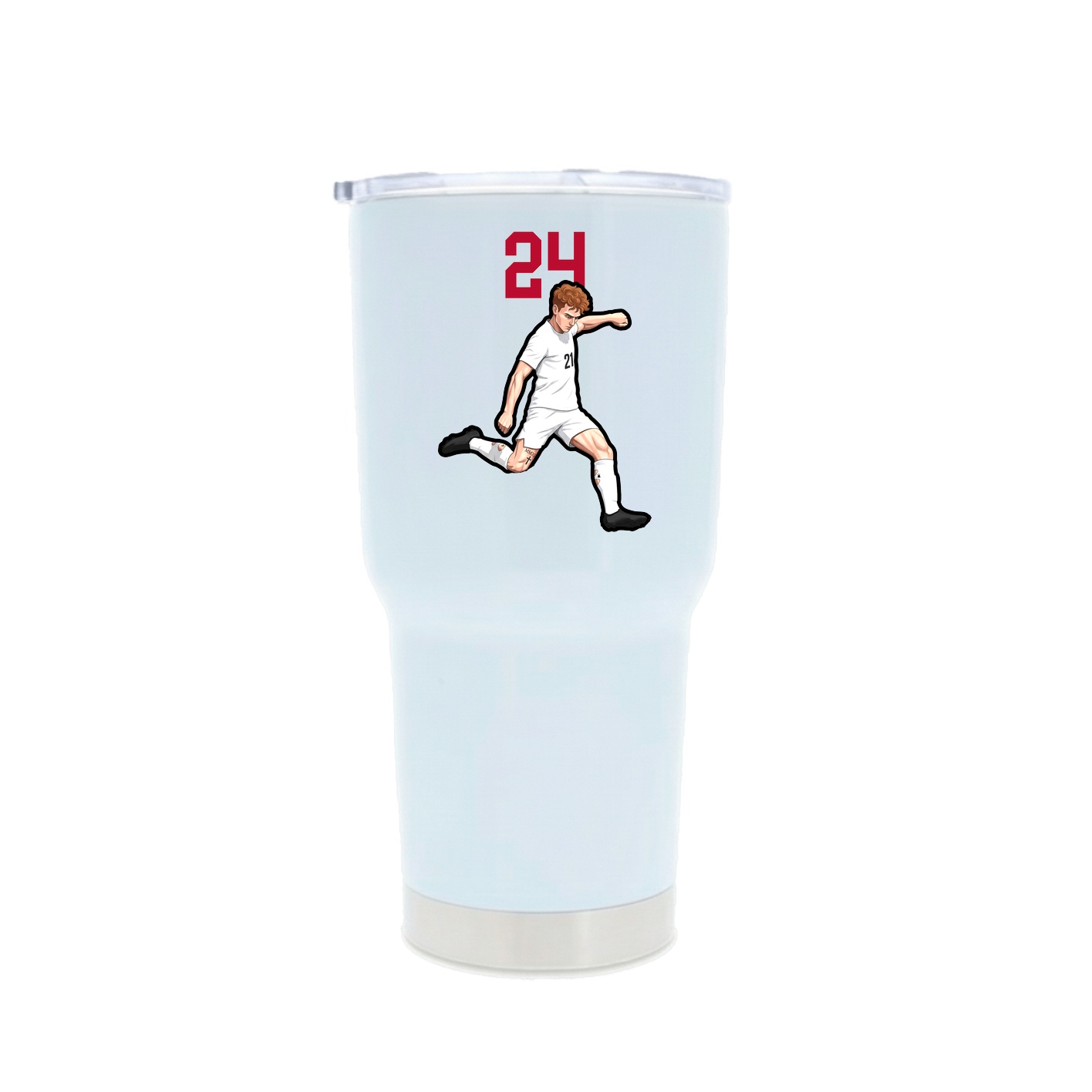 30oz Stainless Steel Tumbler — Number Top in White