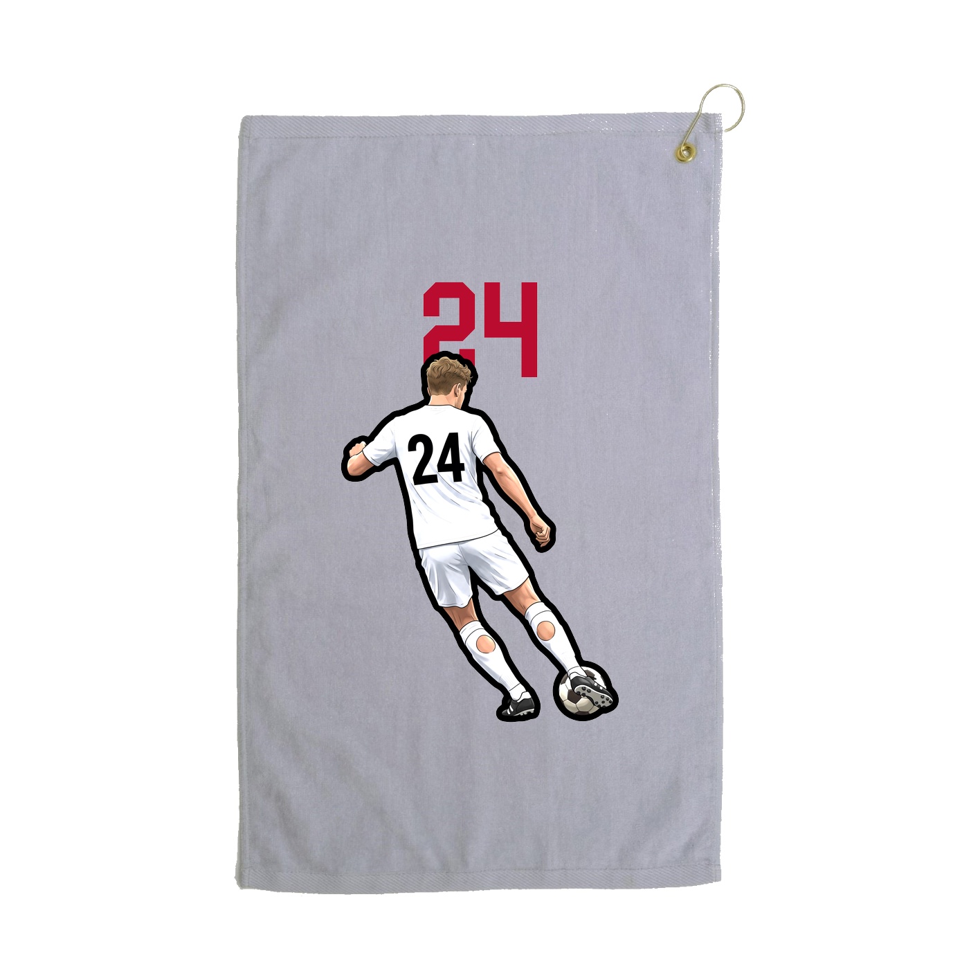 Golf Towel — Number Top in Grey