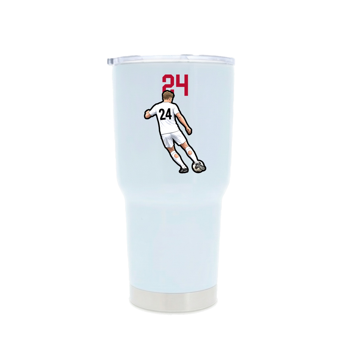 30oz Stainless Steel Tumbler — Number Top in White