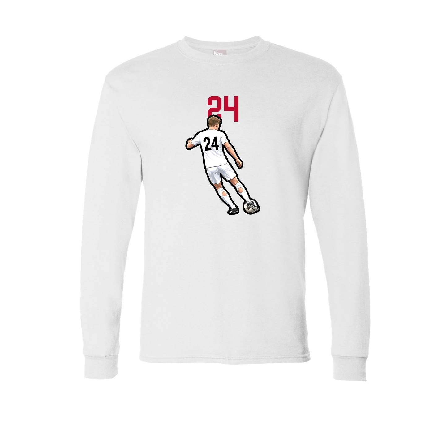 Long Sleeve Tee — Number Top in White
