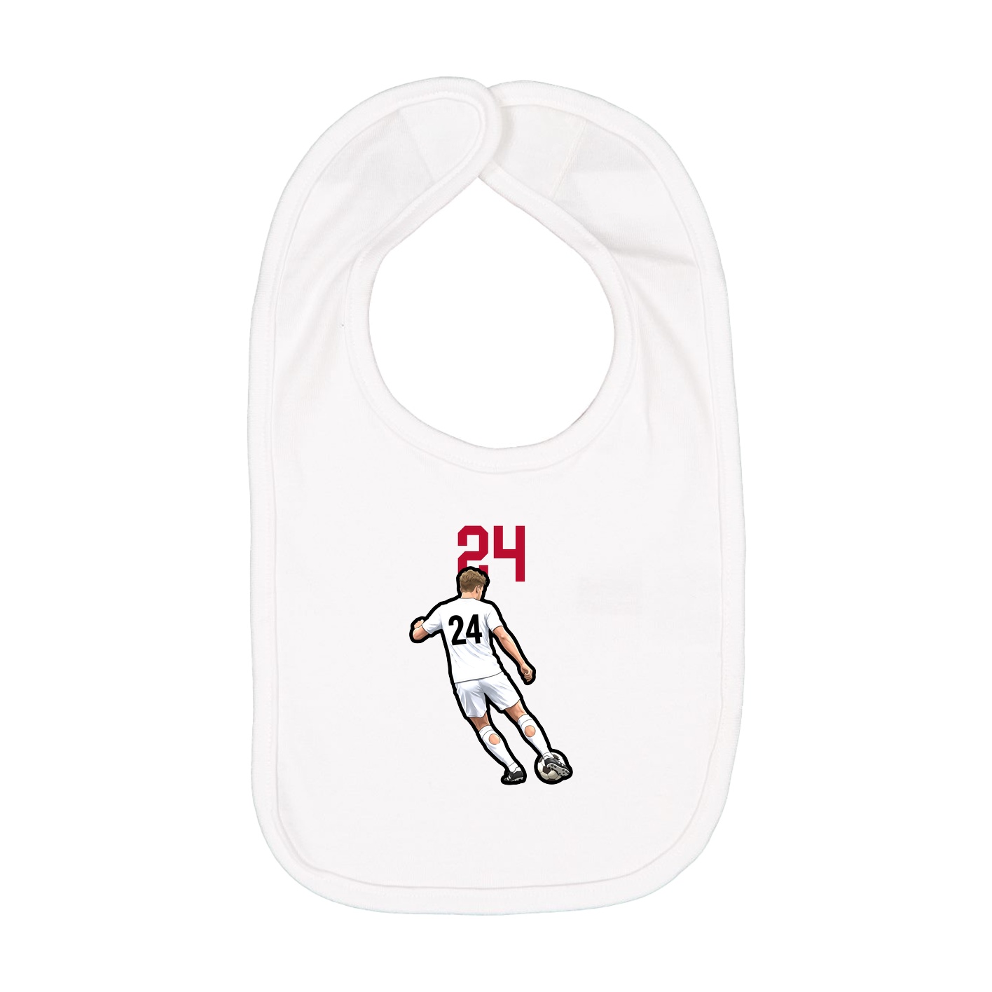 Infant Bib — Number Top in White