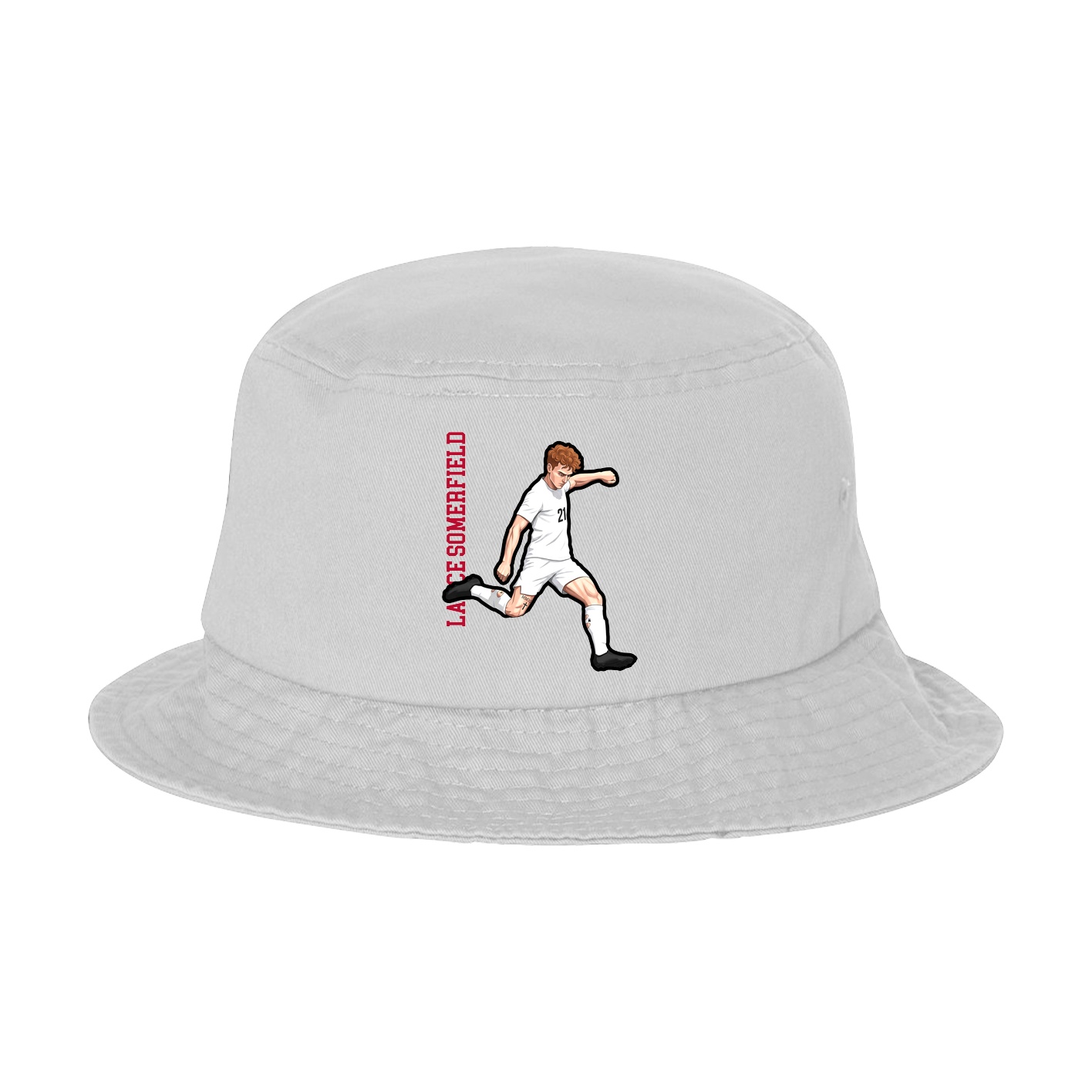 Bucket Cap — Name Vertical in White