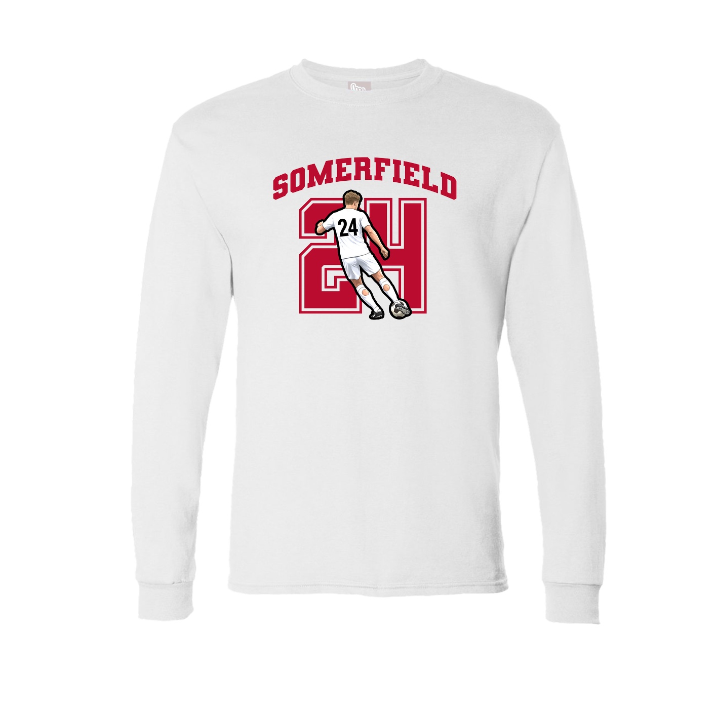 Long Sleeve Tee — Number in White
