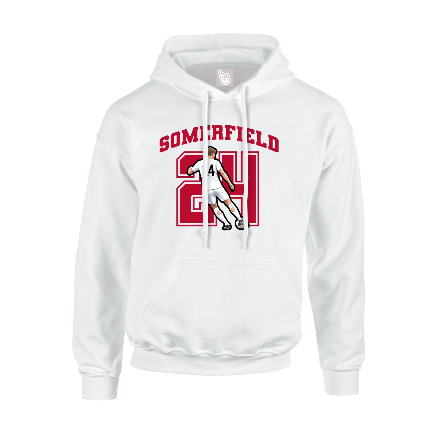 Youth Hoodie — Number in White