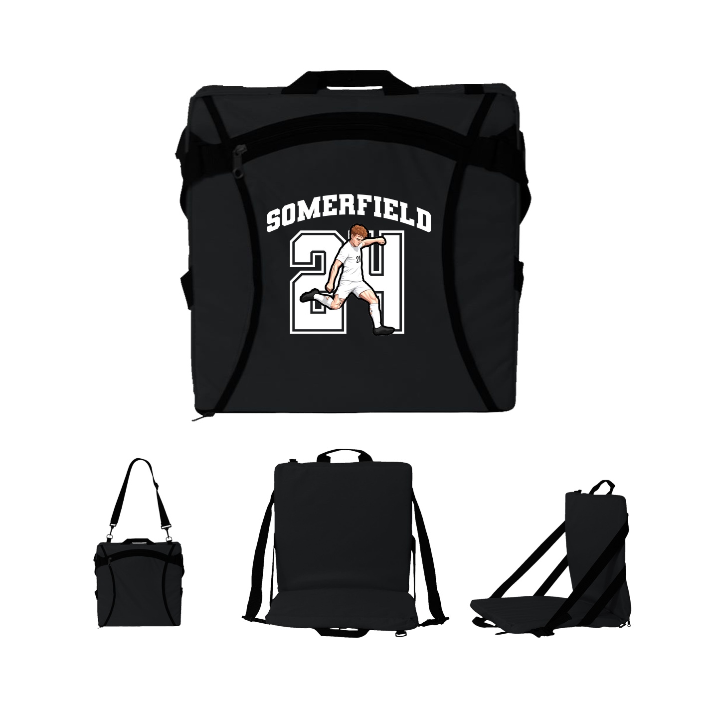 Folding Stadium Seat — Number in Black