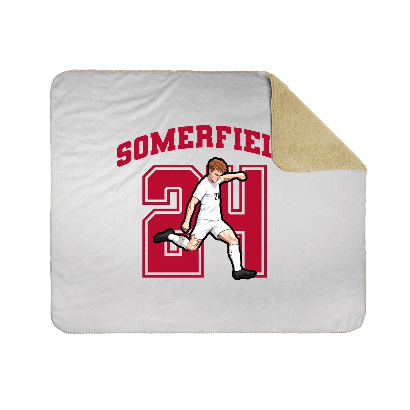 Throw Blanket — Number in White