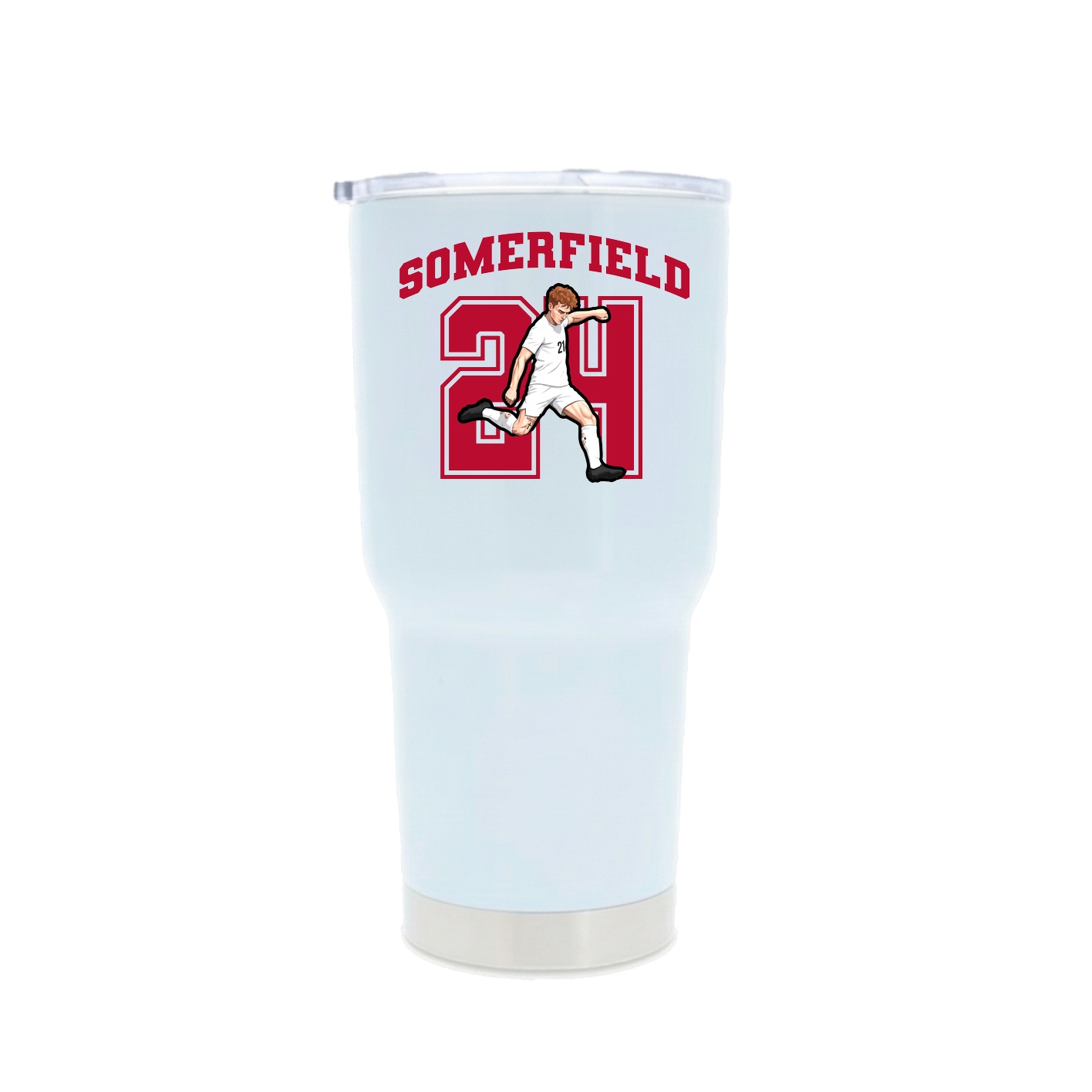30oz Stainless Steel Tumbler — Number in White