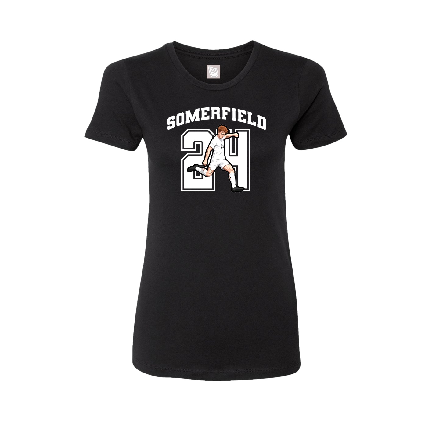 Fitted Women's Tee — Number in Black