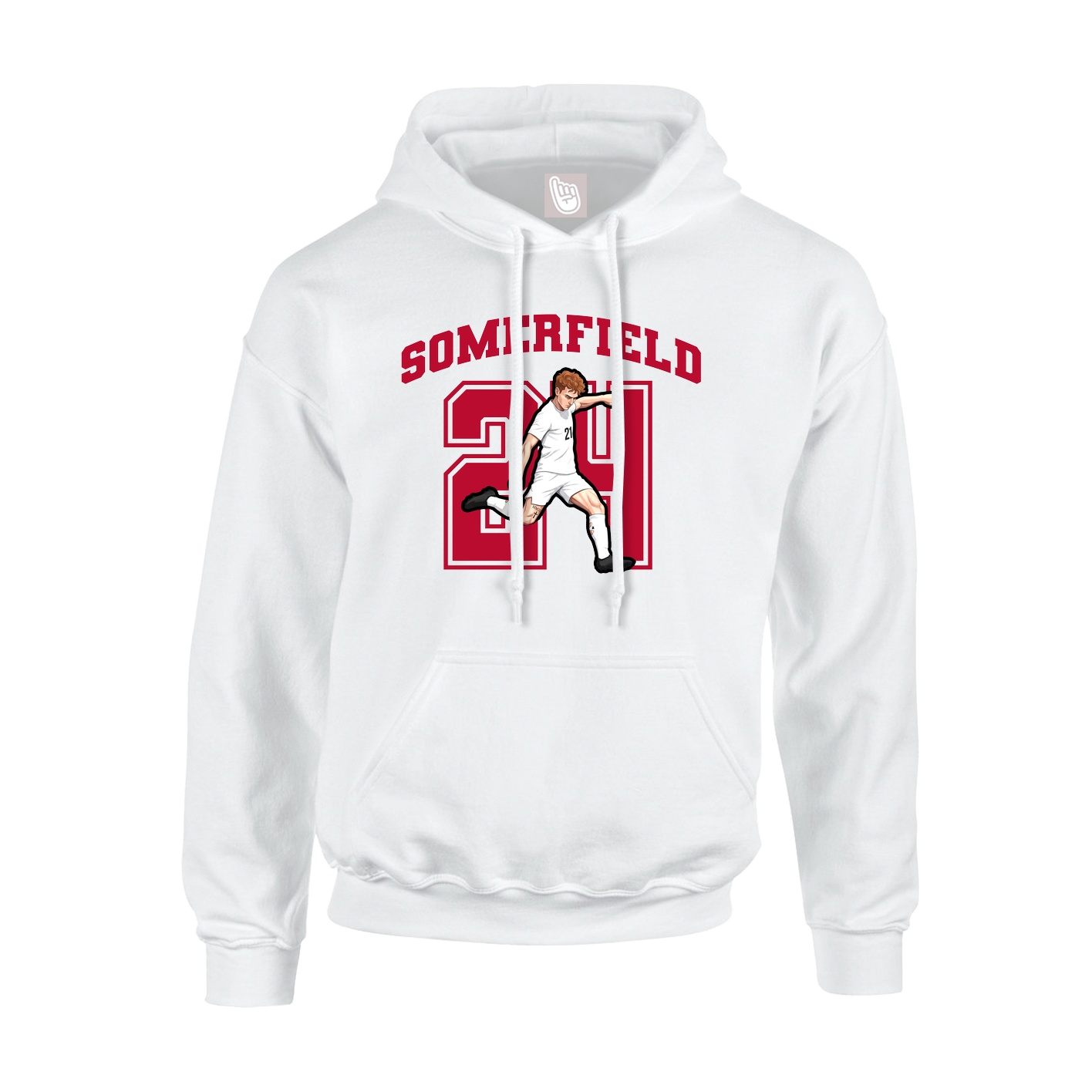Hoodie — Number in White