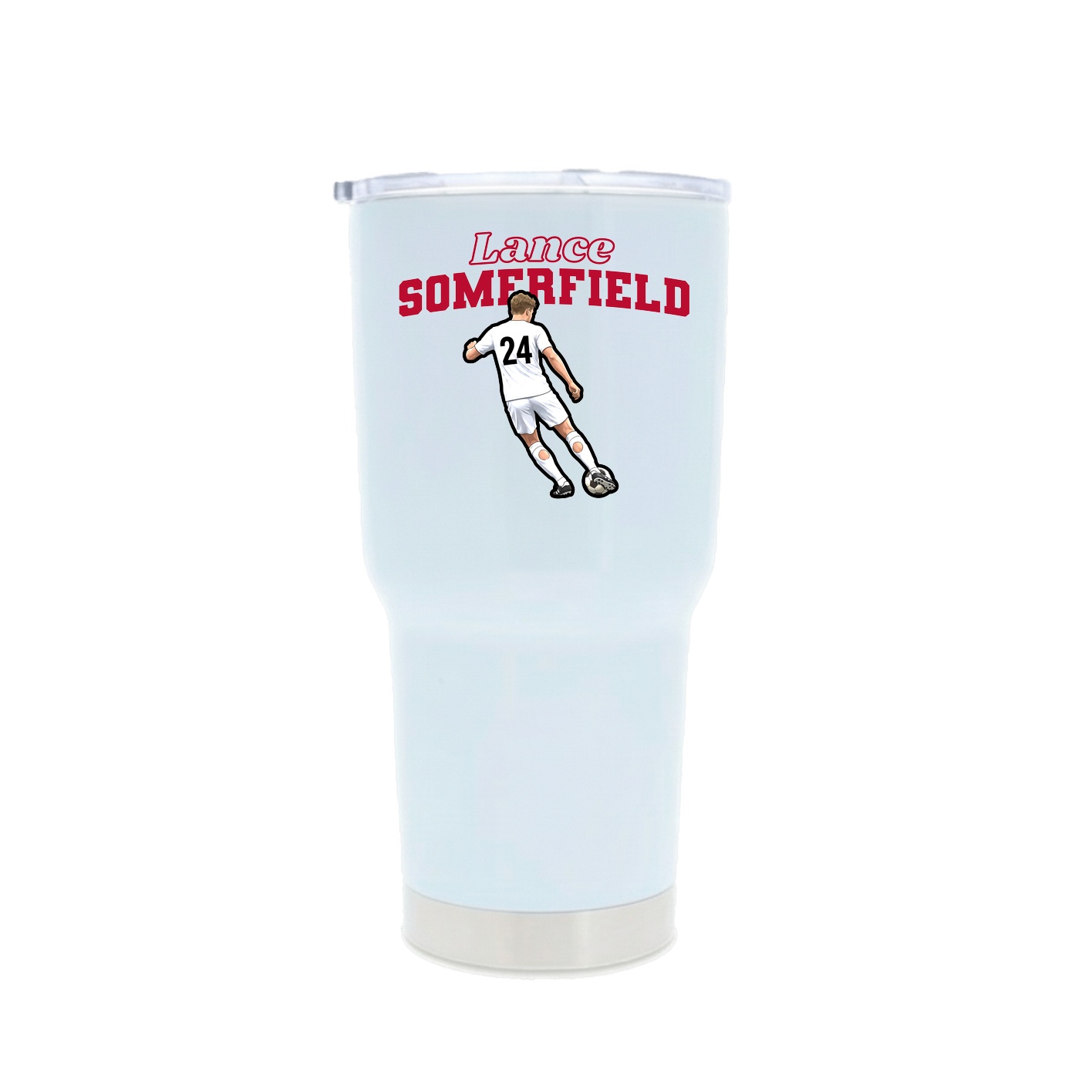 30oz Stainless Steel Tumbler — Name Arch in White