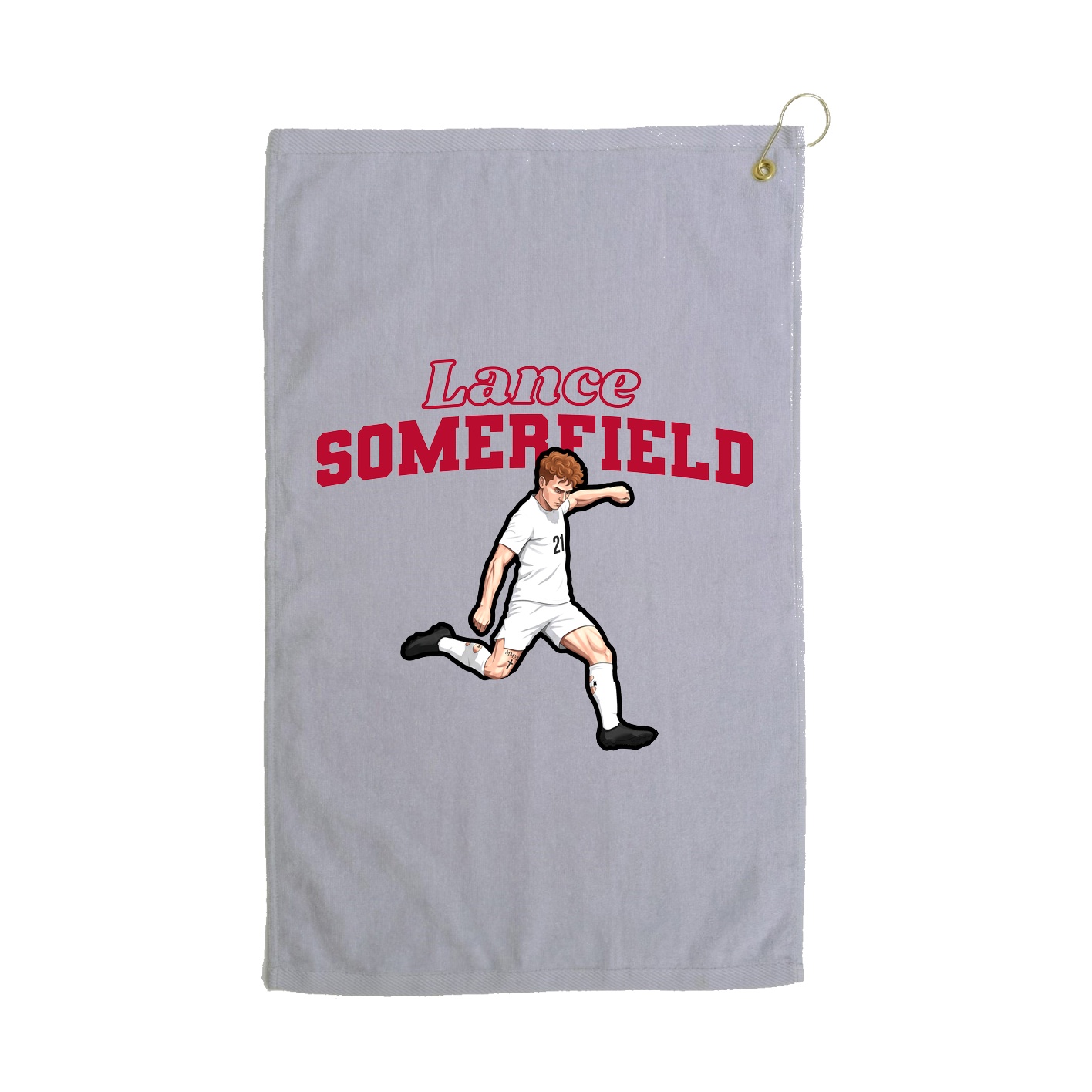 Golf Towel — Name Arch in Grey