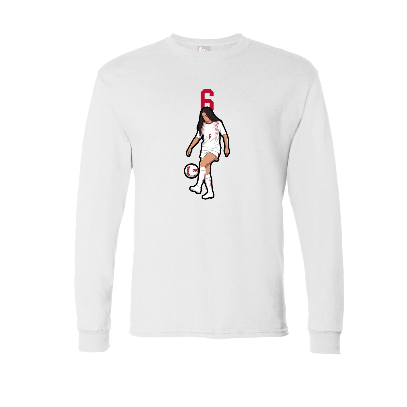 Long Sleeve Tee — Number Top in White
