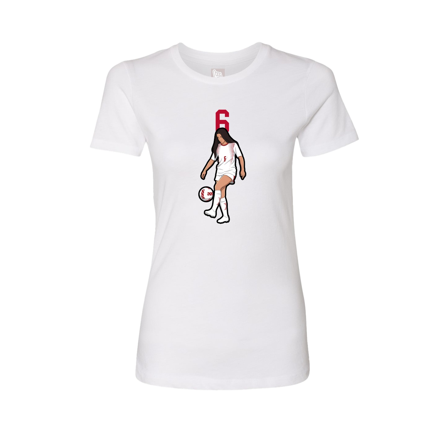 Fitted Women's Tee — Number Top in White