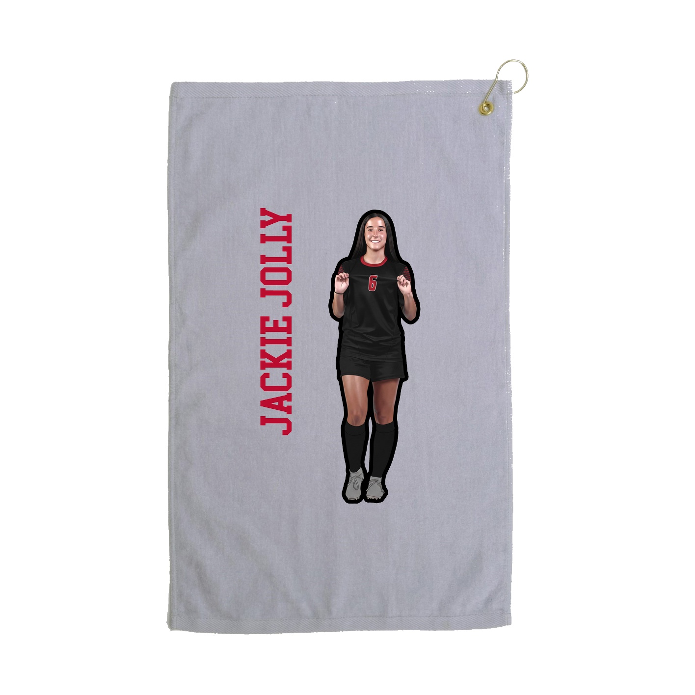 Golf Towel — Name Vertical in Grey